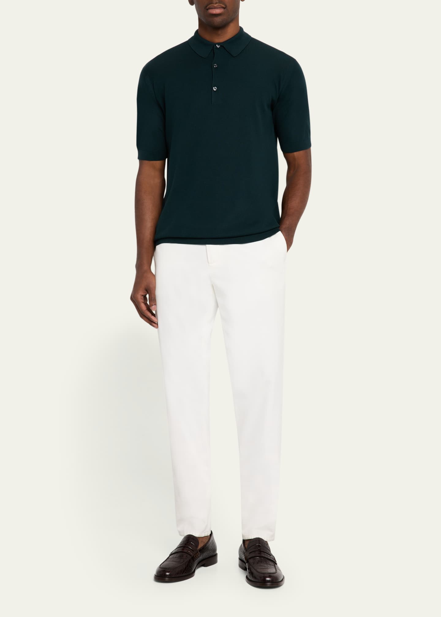 John Smedley Men's Roth Cotton Polo Shirt Image 2 of 5