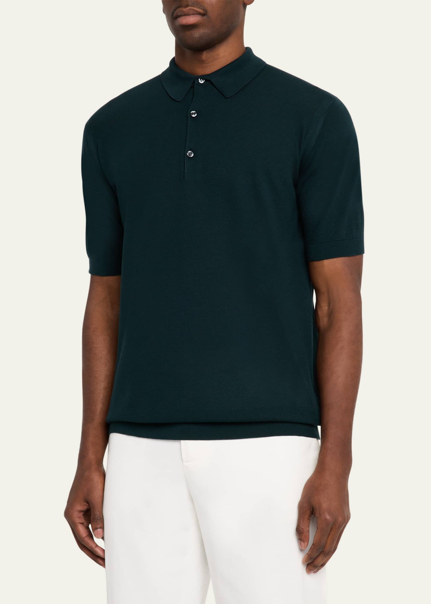 John Smedley Men's Roth Cotton Polo Shirt Image 4 of 5
