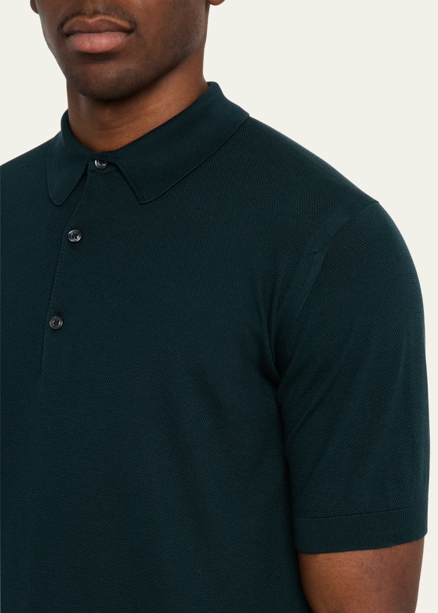 John Smedley Men's Roth Cotton Polo Shirt Image 5 of 5