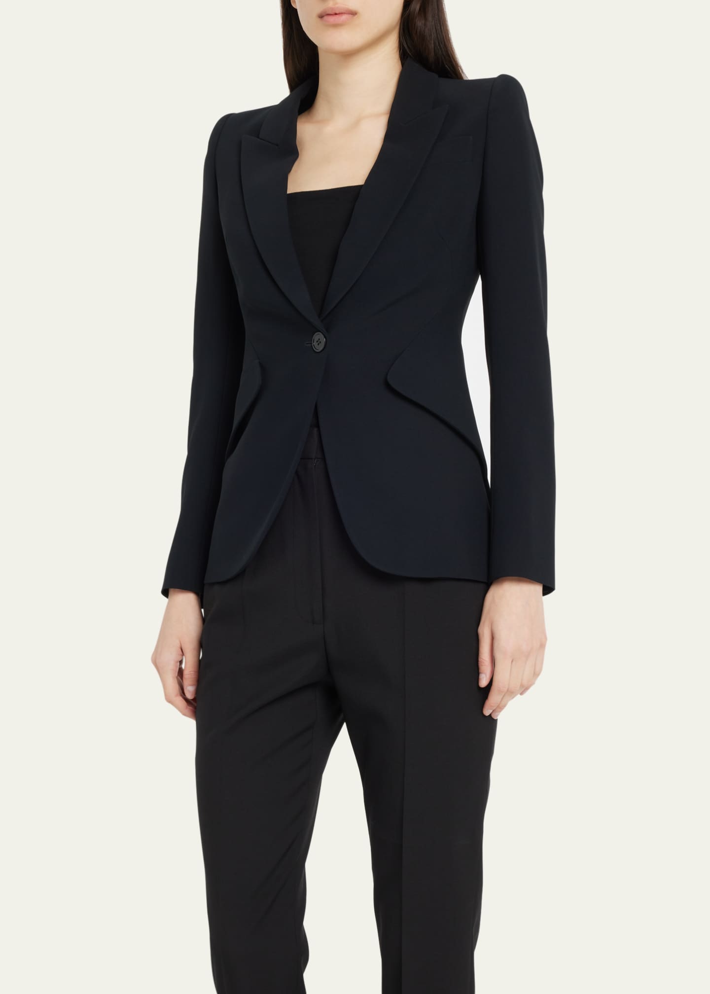 McQueen Classic Single-Breasted Suiting Blazer Image 4 of 5