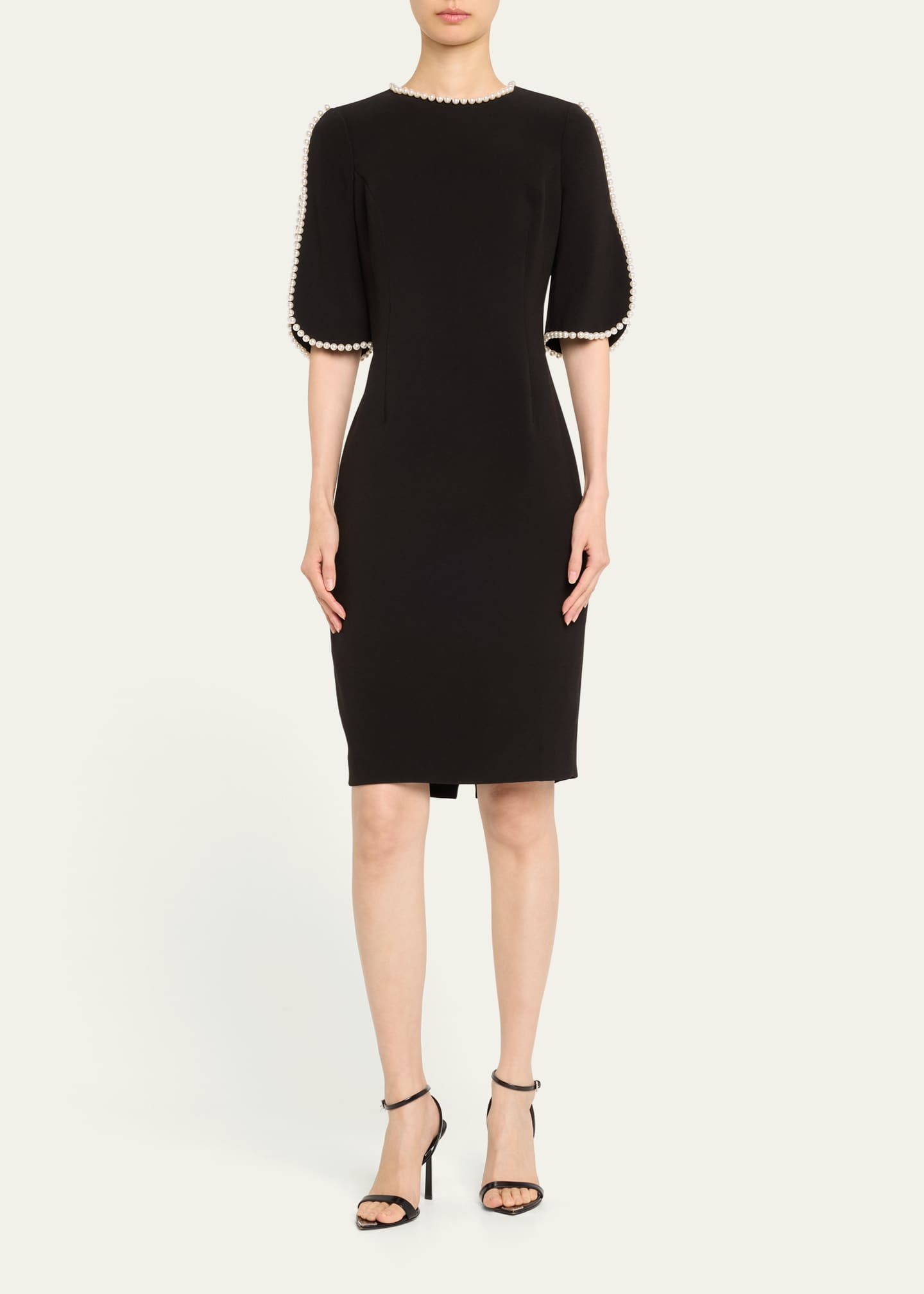 Rickie Freeman for Teri Jon Pearl Trimmed Sheath Dress Image 2 of 5