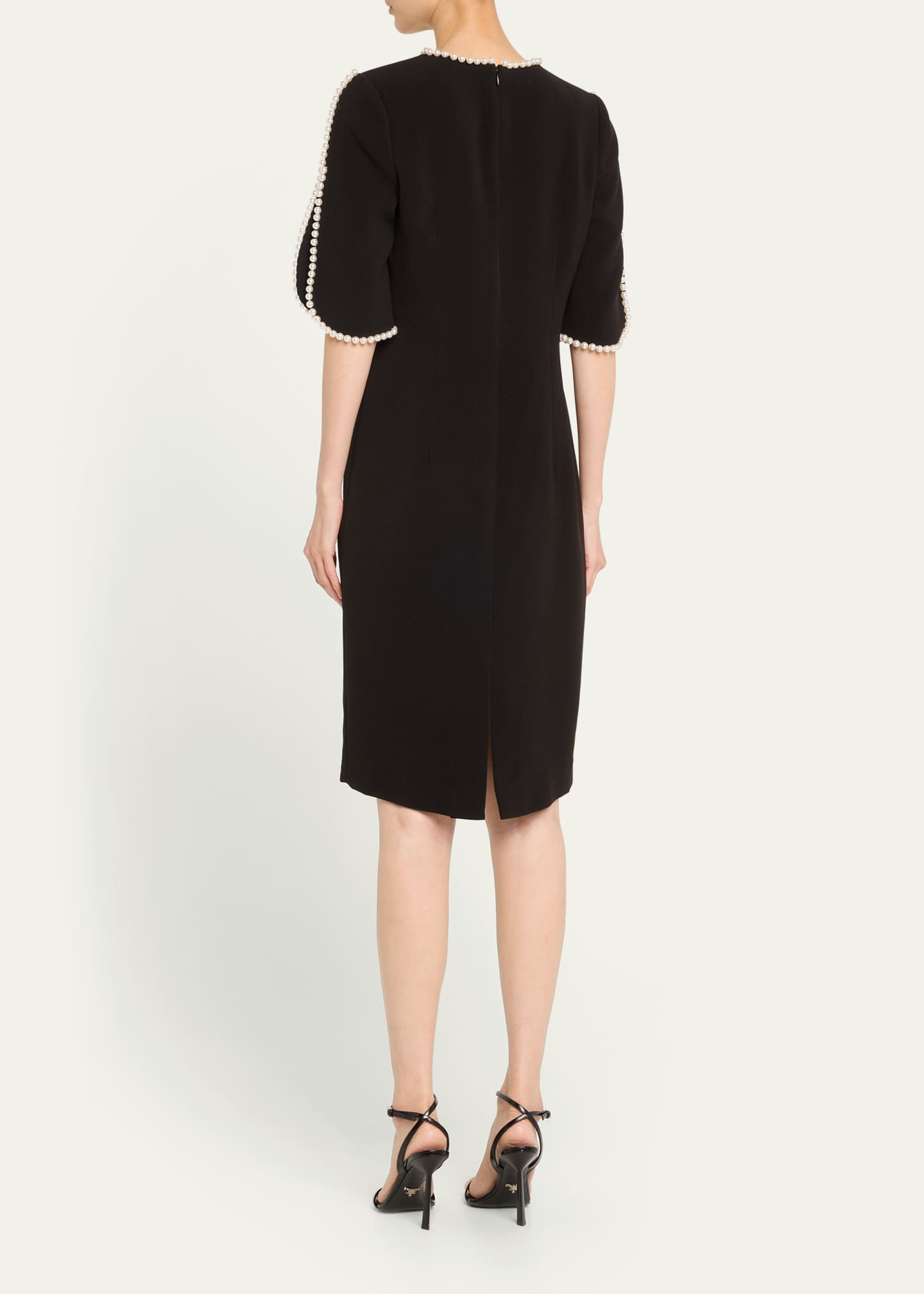 Rickie Freeman for Teri Jon Pearl Trimmed Sheath Dress Image 3 of 5