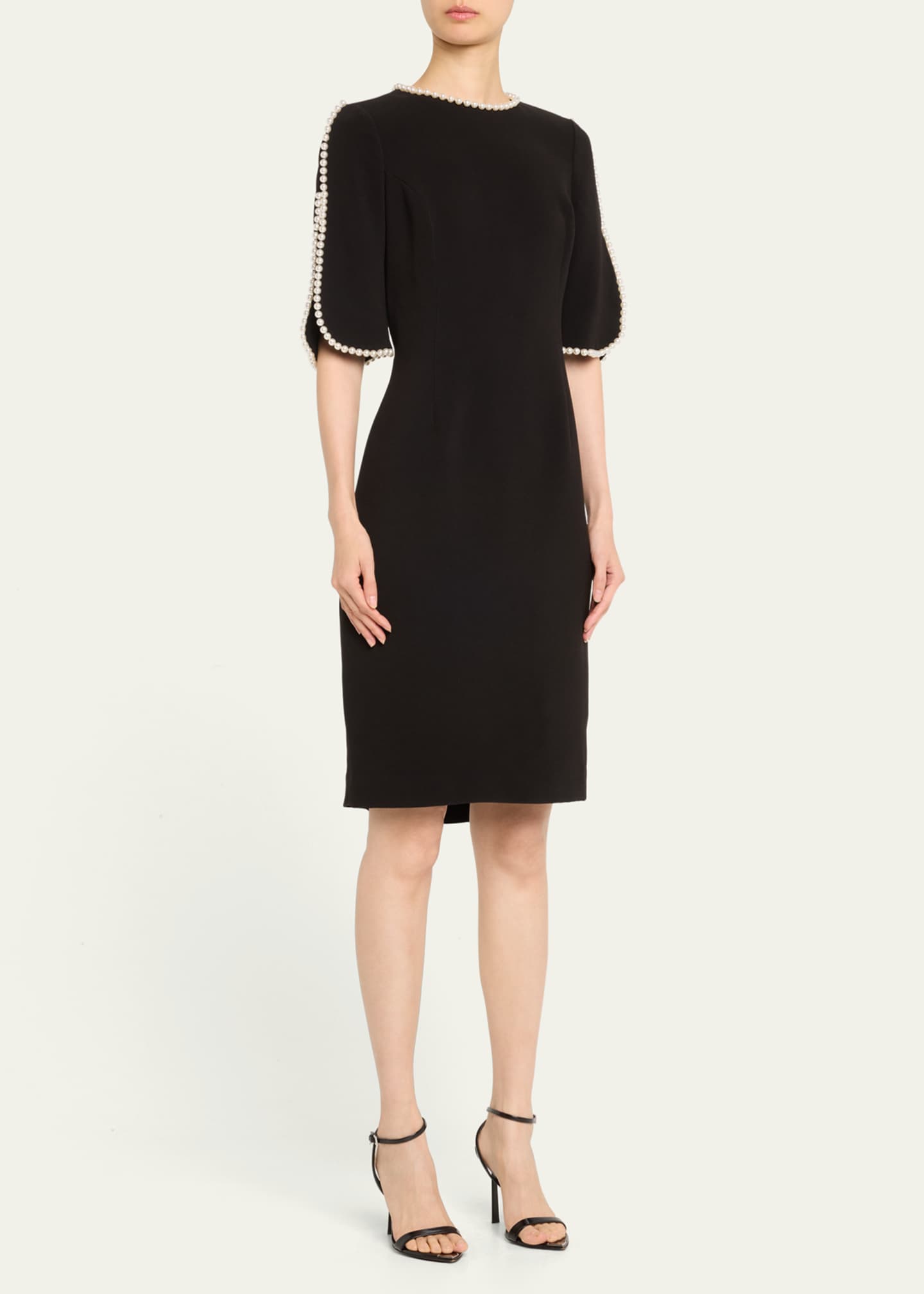 Rickie Freeman for Teri Jon Pearl Trimmed Sheath Dress Image 4 of 5