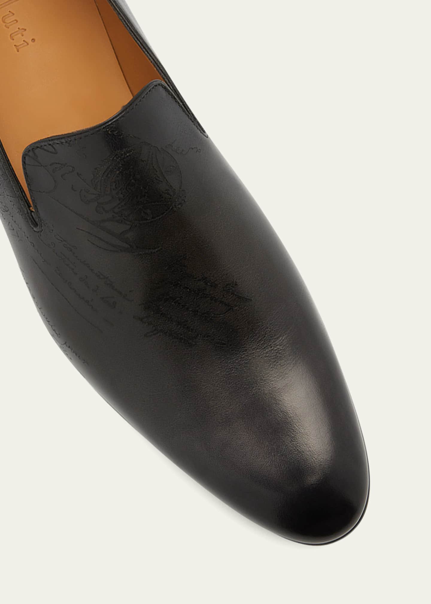 Berluti Men's Cursive Galet Scritto Leather Loafers Berluti Men's Cursive Galet Scritto Leather Loafers