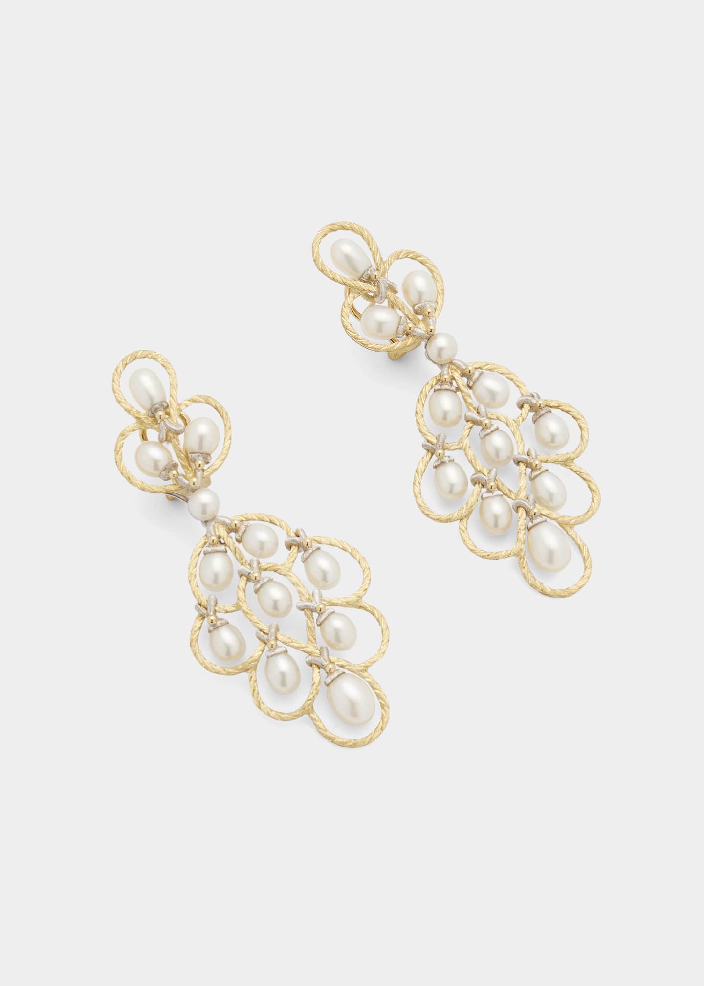 Buccellati Yellow and White Gold Pearl Earrings Image 3 of 4