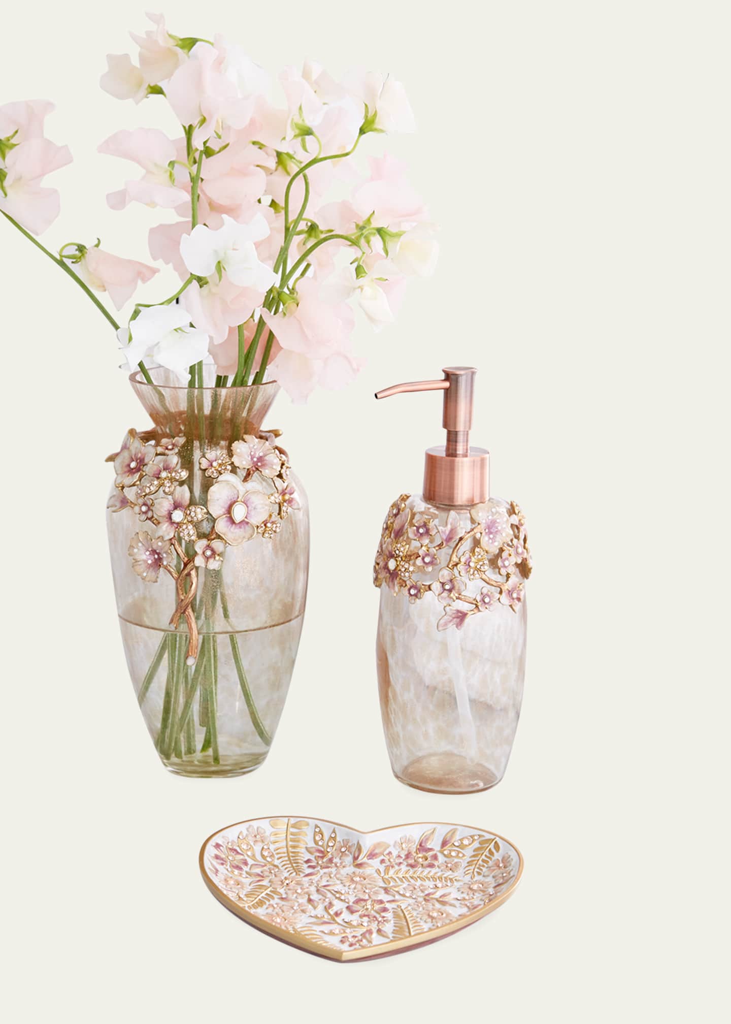 Jay Strongwater Boudoir Floral Heart Trinket Tray Bergdorf Goodman