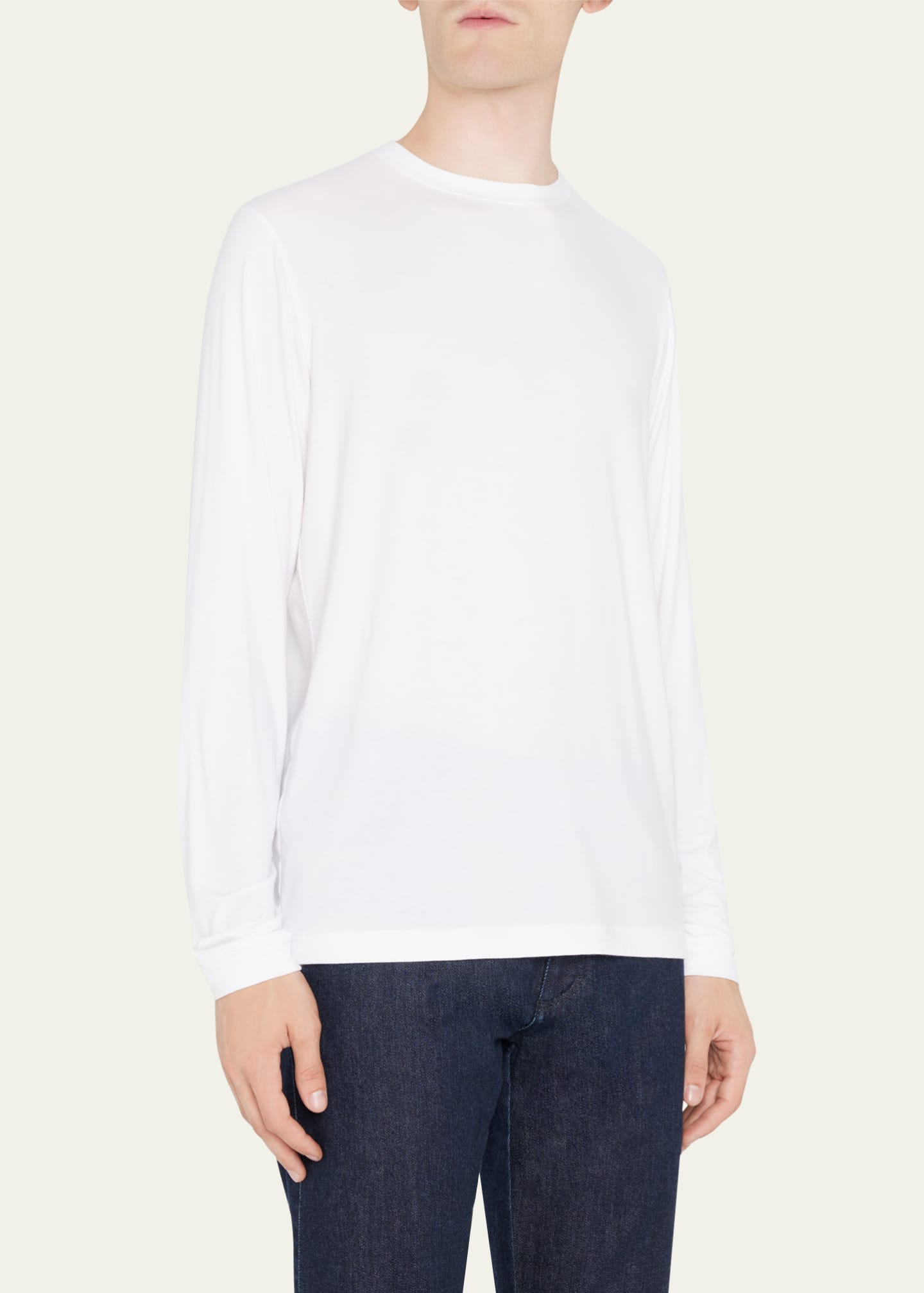 Giorgio Armani Men's Solid Stretch T-Shirt Image 4 of 5
