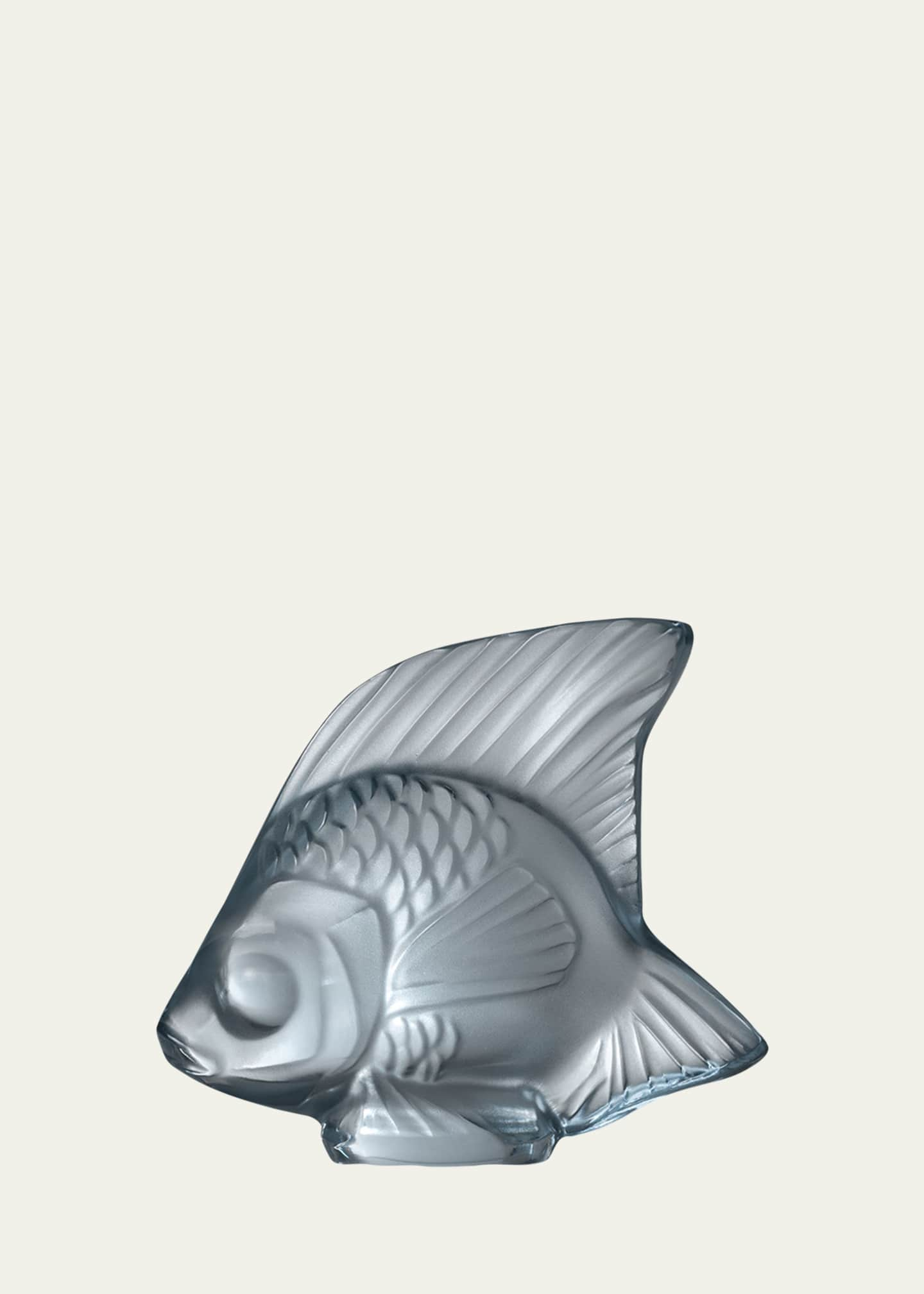 Lalique Fish Sculpture, Persepolis Blue