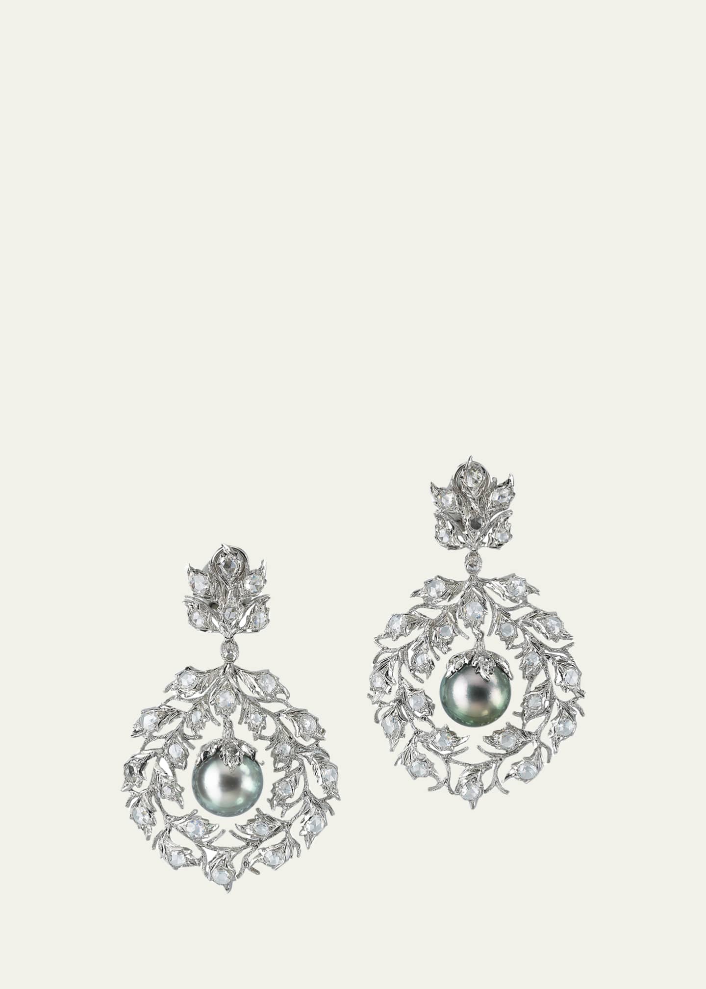 Buccellati One-of-a-Kind White Gold Convertible Earrings with Pearls and Diamonds