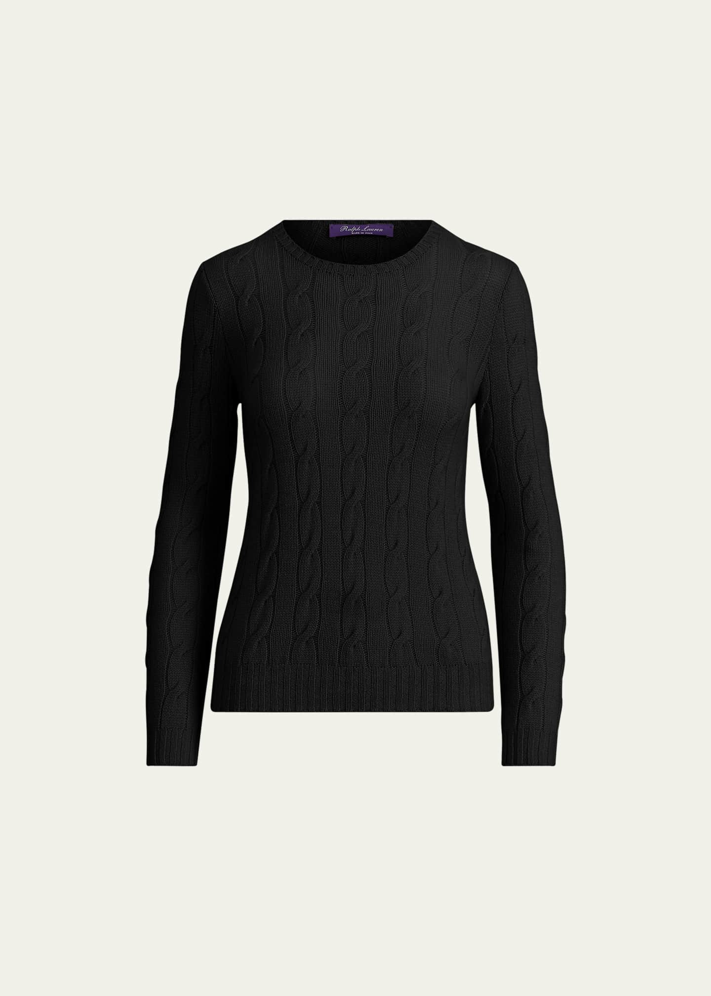 Ralph lauren women's cable top knit crew neck sweater
