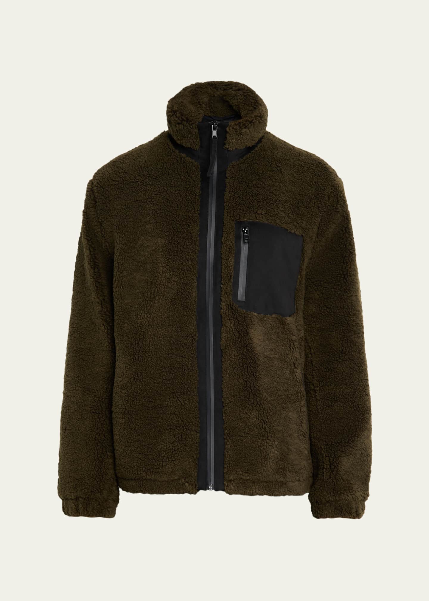 Vince Men's Faux Sherpa Zip-Up Jacket - Bergdorf Goodman