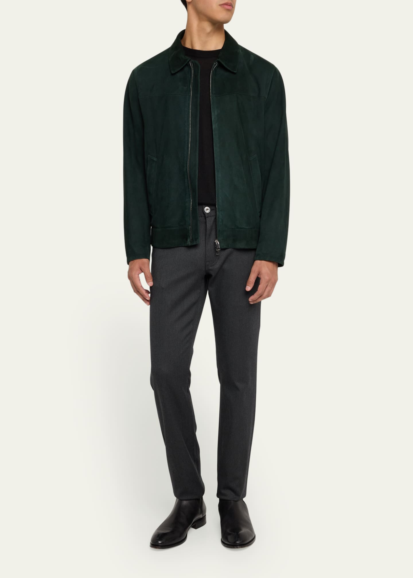 Brioni Men's Long-Sleeve Crewneck T-Shirt Image 2 of 5