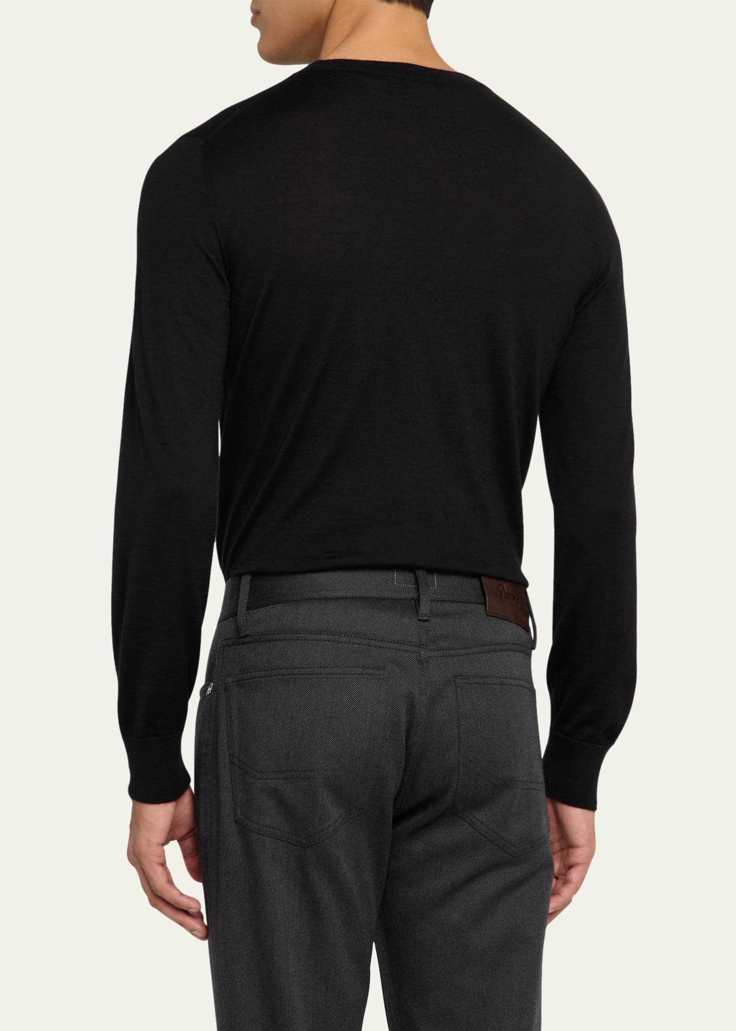 Brioni Men's Long-Sleeve Crewneck T-Shirt Image 3 of 5