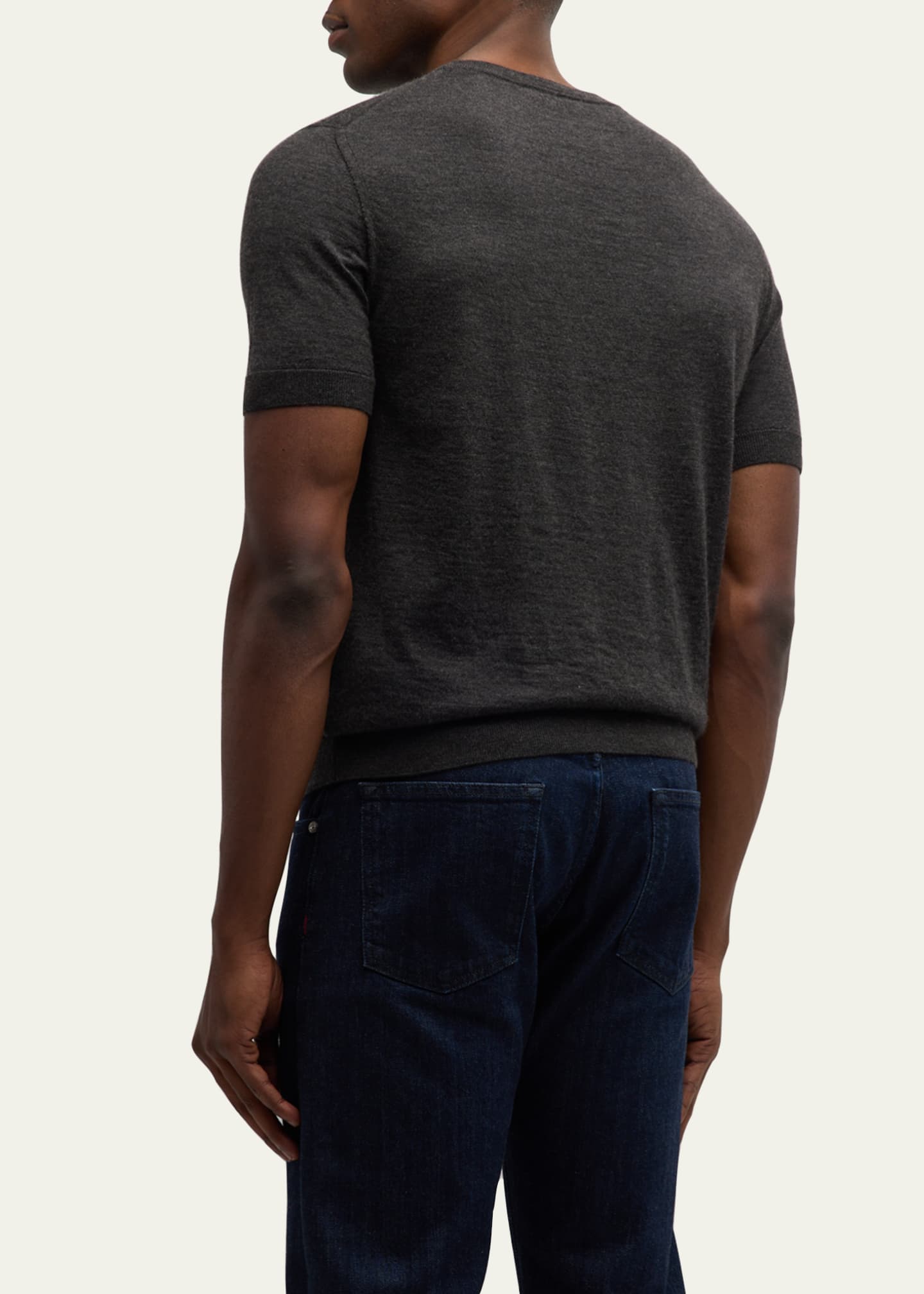 Brioni Men's Cashmere-Silk Crewneck Sweater Image 3 of 5