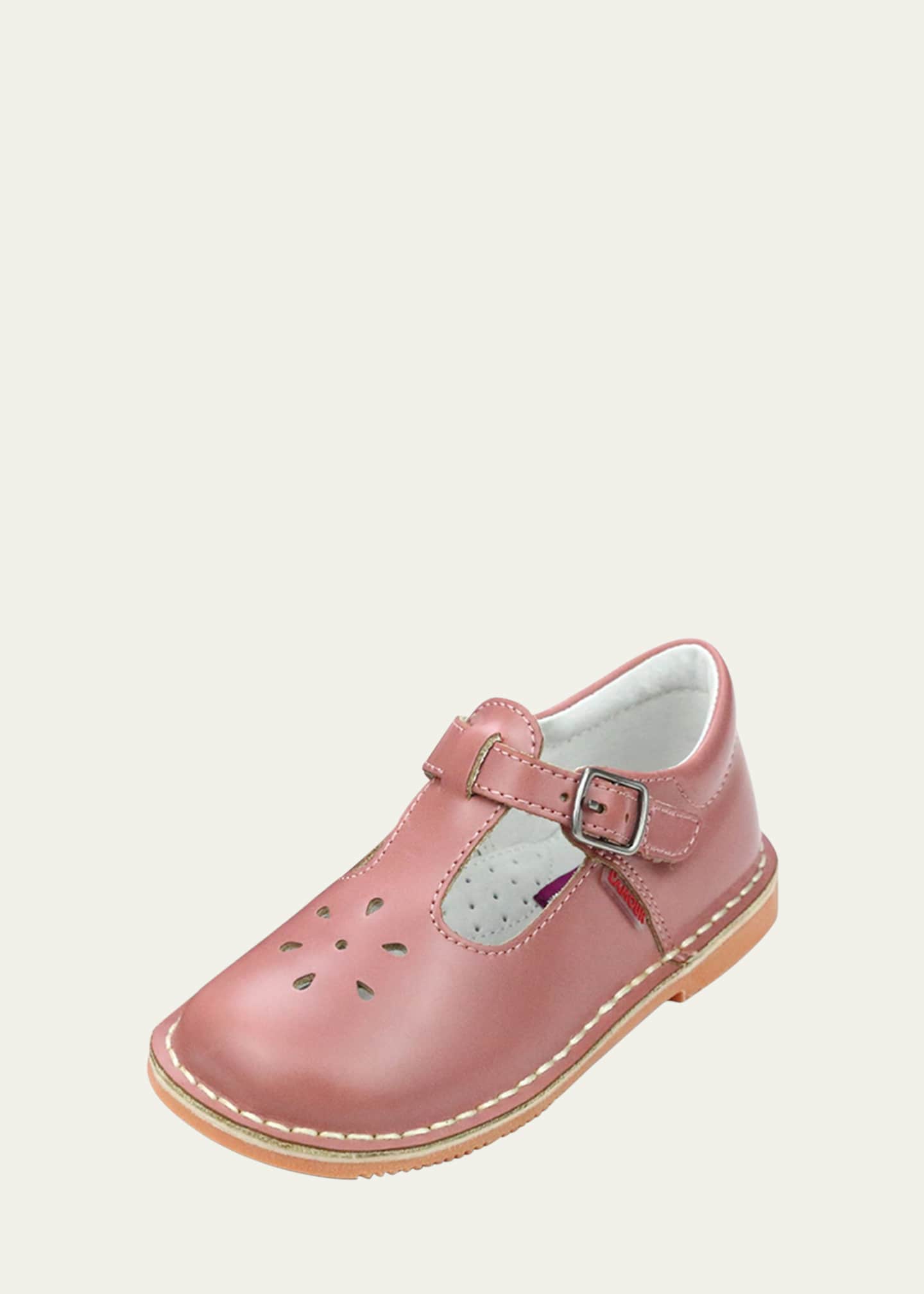 L Amour Shoes Girl s Joy Leather Cutout T Strap Mary Jane Baby Toddler Kids White