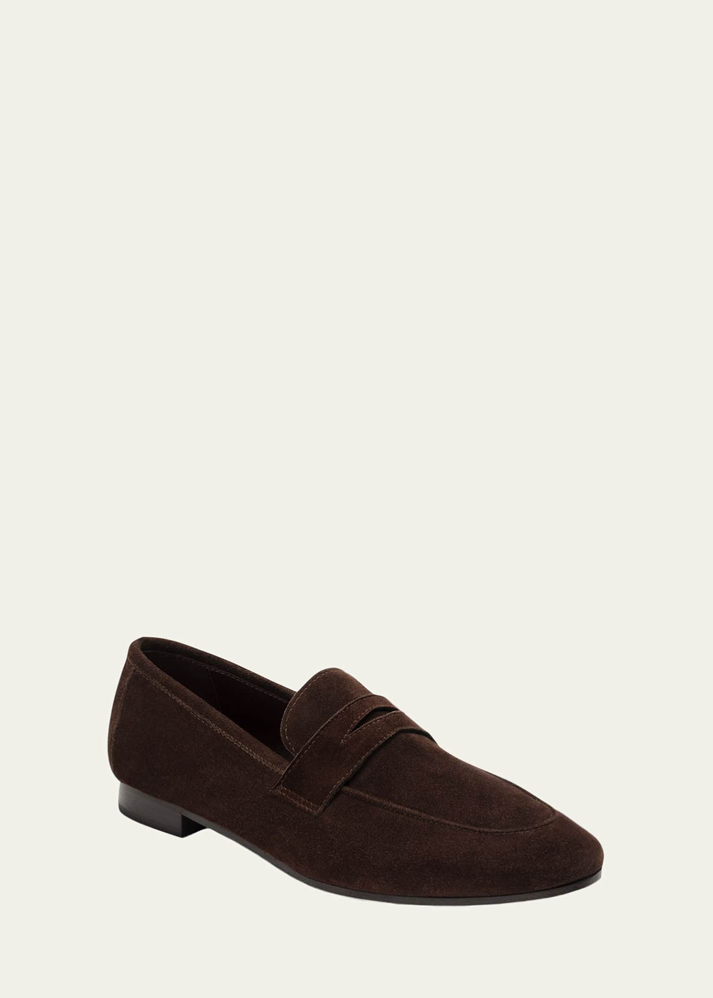 Bougeotte Coffee Suede Flat Loafers Image 2 of 4