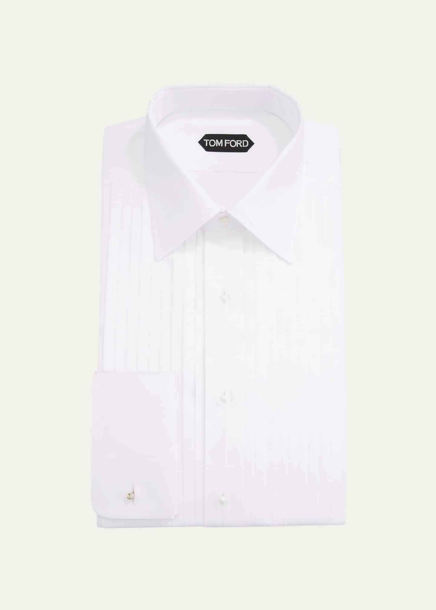 TOM FORD Men's Plisse Formal Dress Shirt