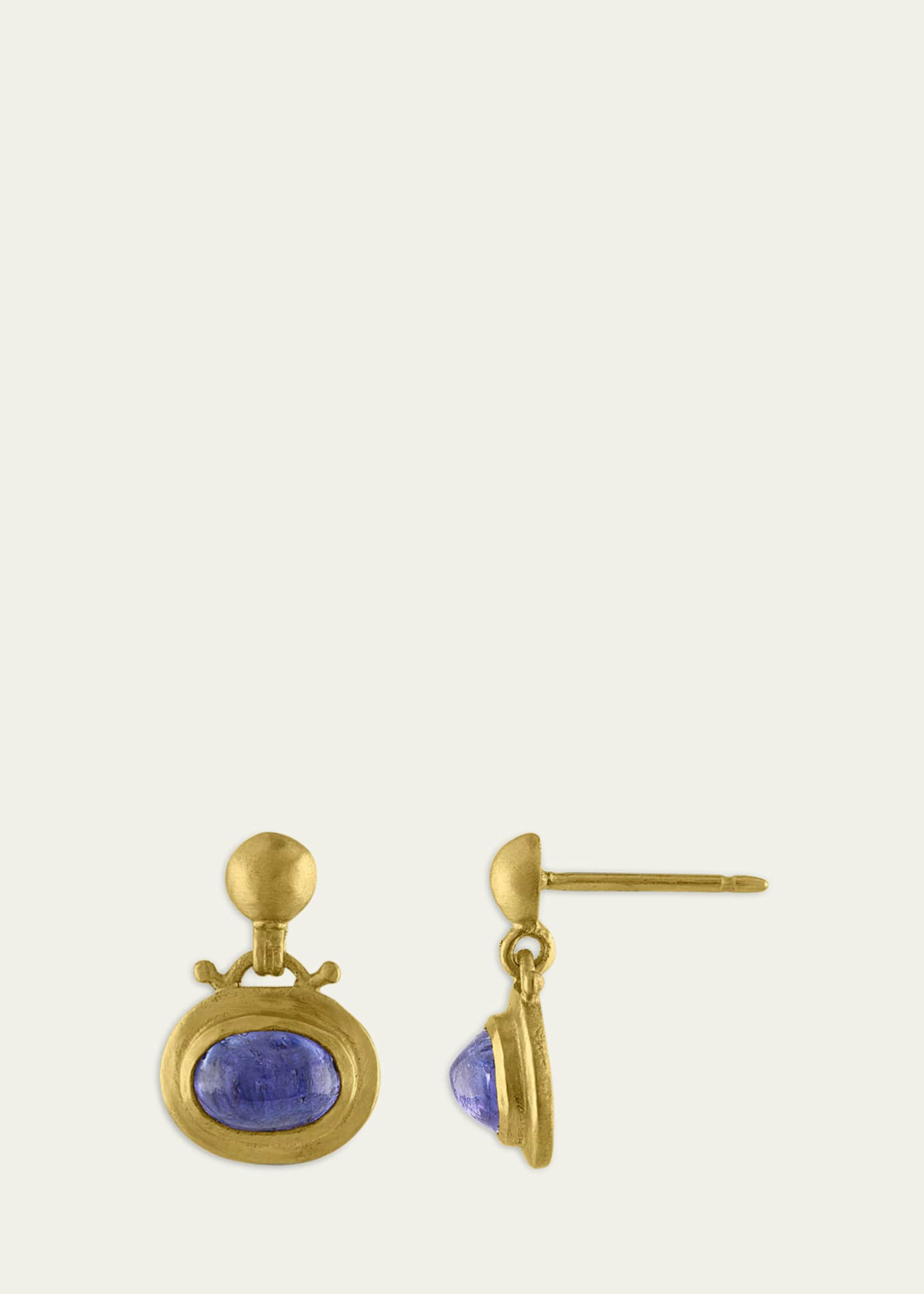 Prounis Jewelry Tanzanite Bell Earrings Small 22K Gold 2 ct. Image 2 of 2