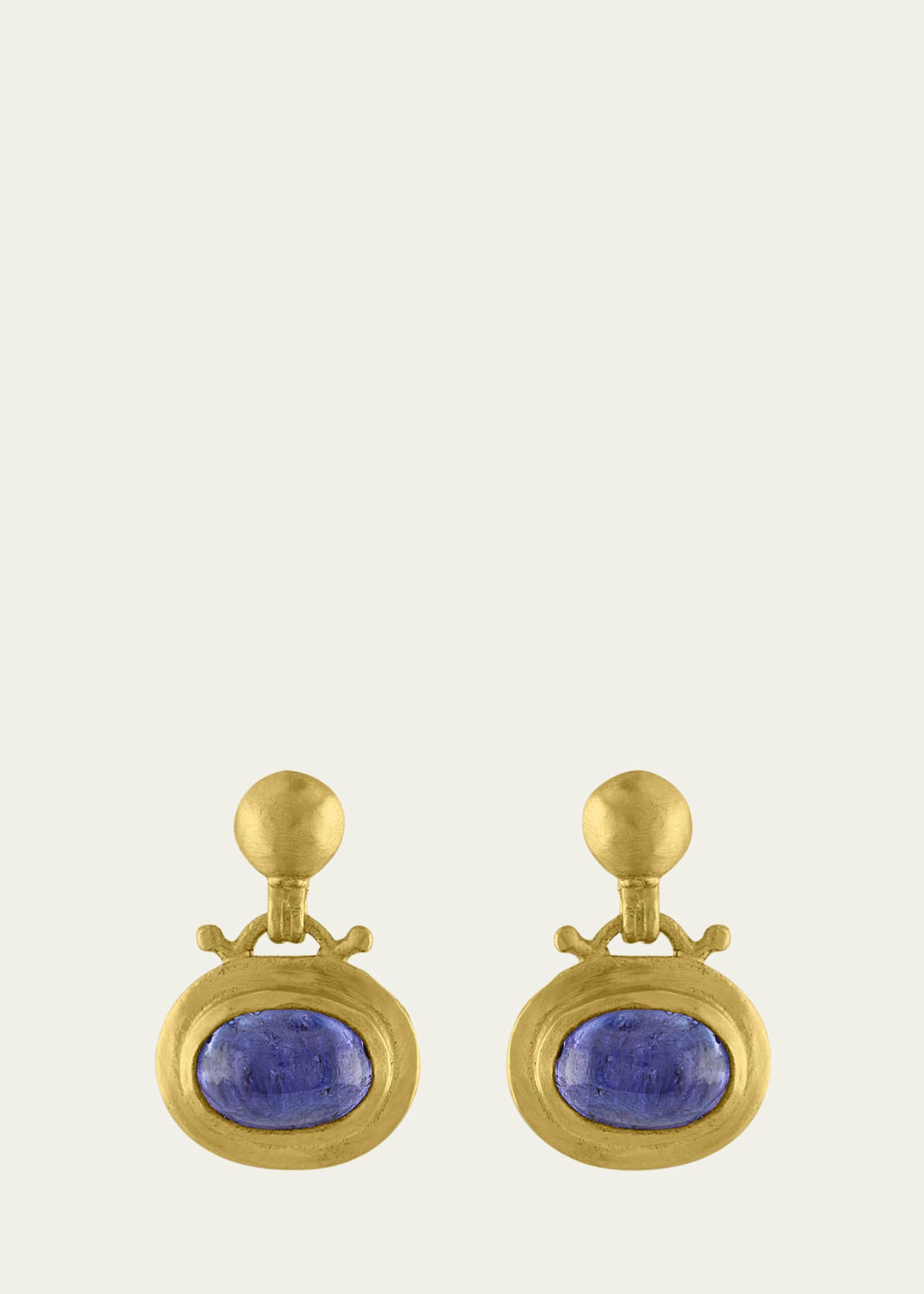 Prounis Jewelry Tanzanite Bell Earrings Small 22K Gold 2 ct. Image 1 of 2