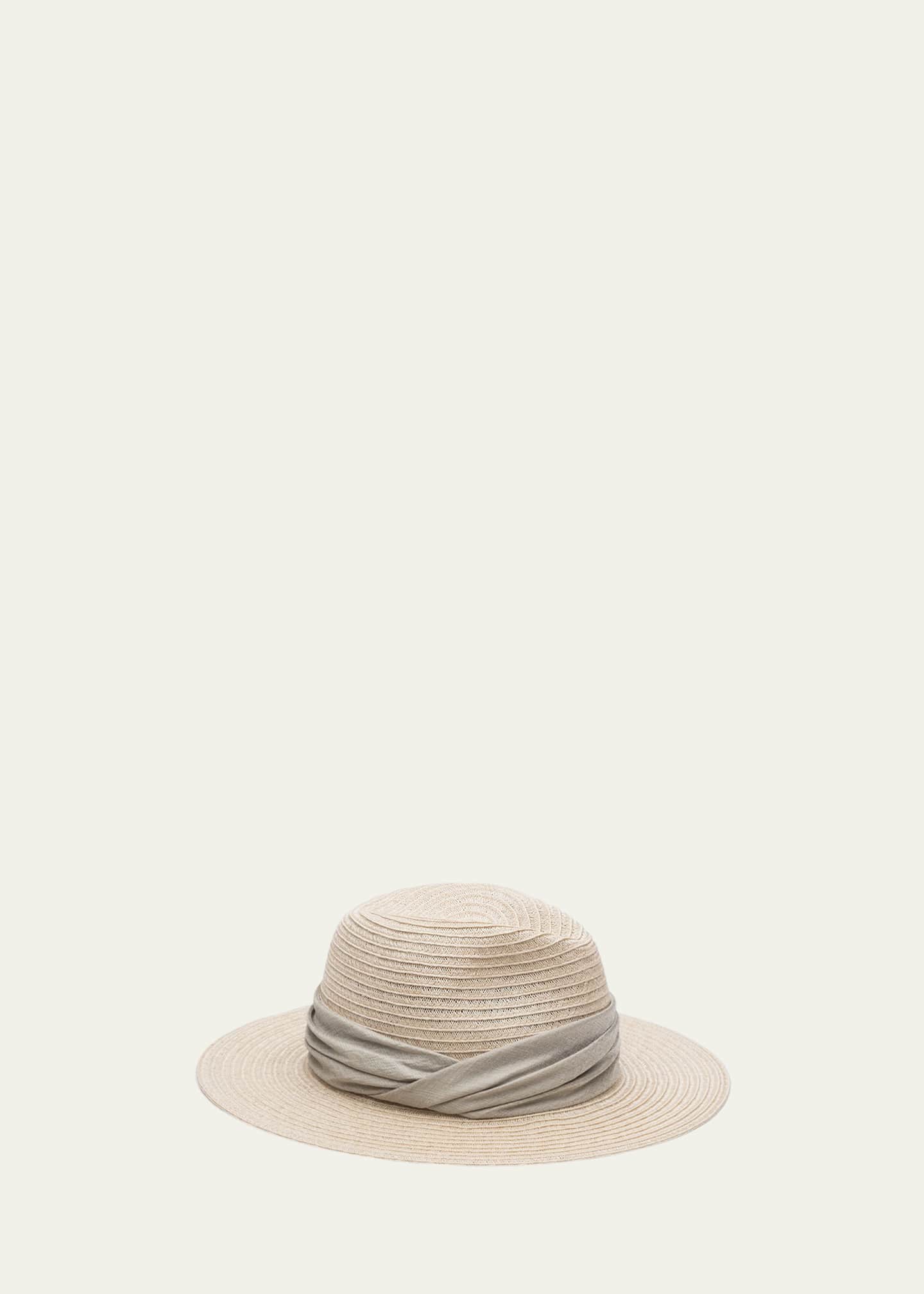 Eugenia Kim Courtney Woven Fedora Hat w/ Scarf Band