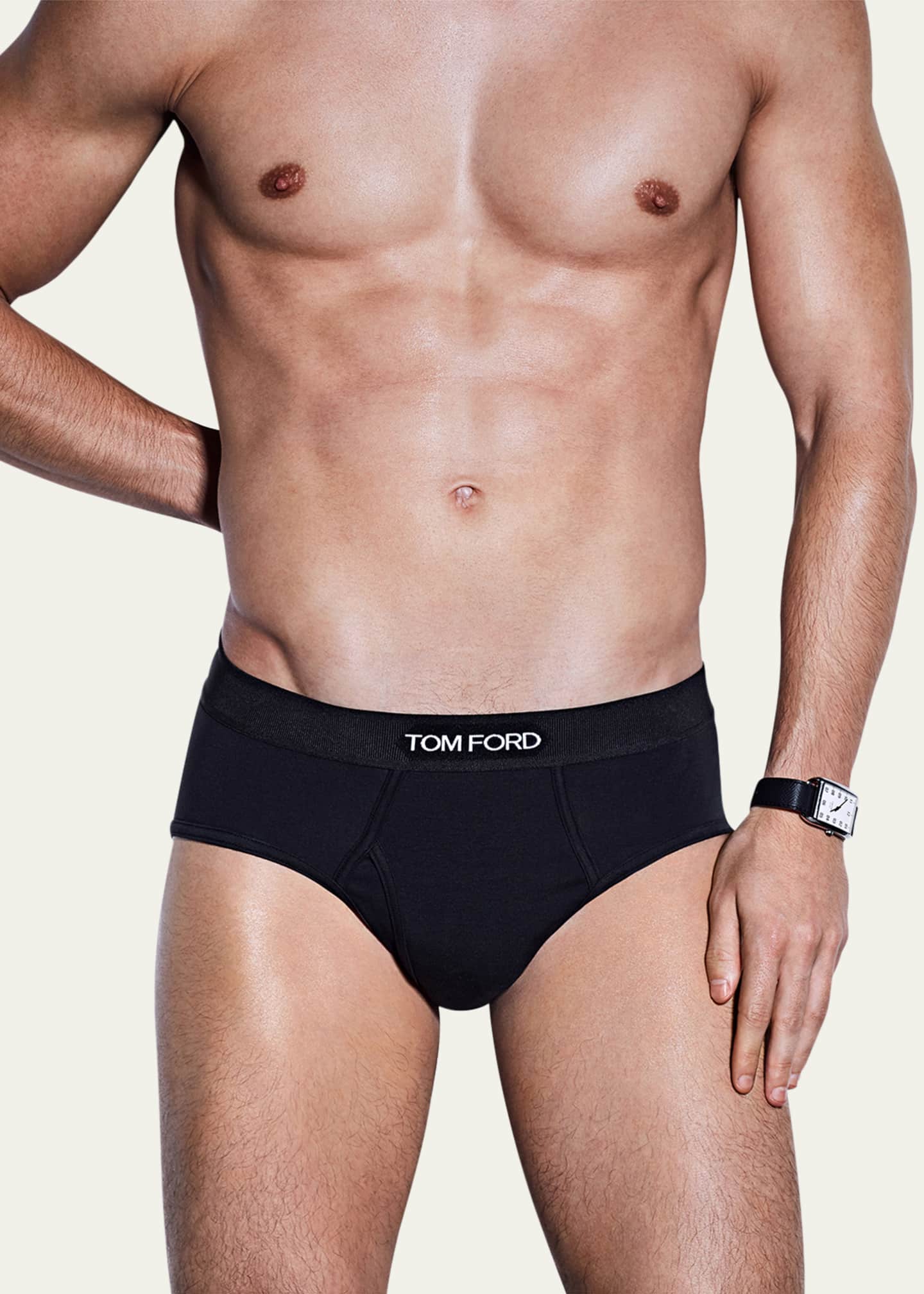 TOM FORD Men's Jacquard Logo Cotton Briefs - Bergdorf Goodman
