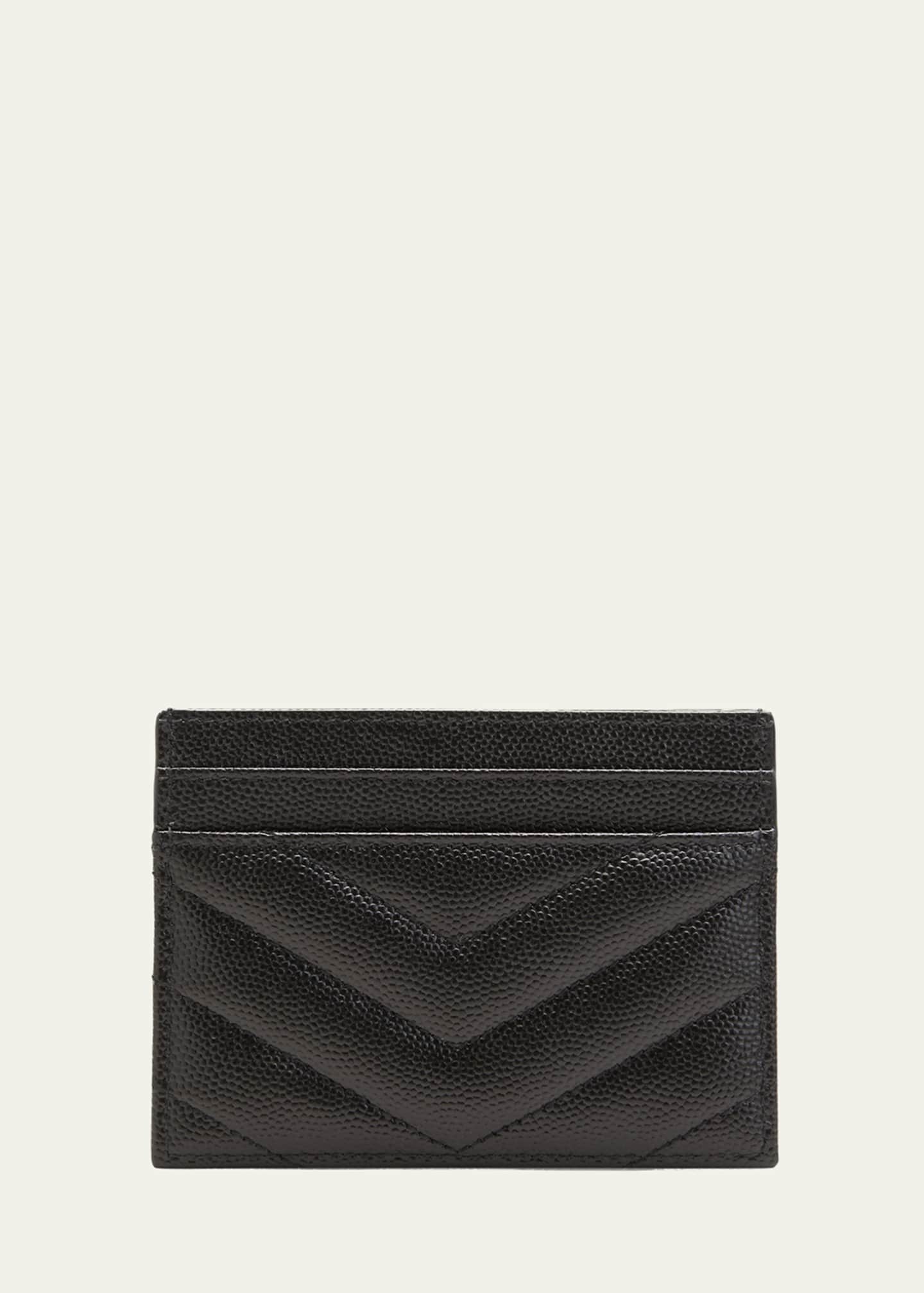 Saint Laurent YSL Monogram Card Case in Grained Leather Image 3 of 4