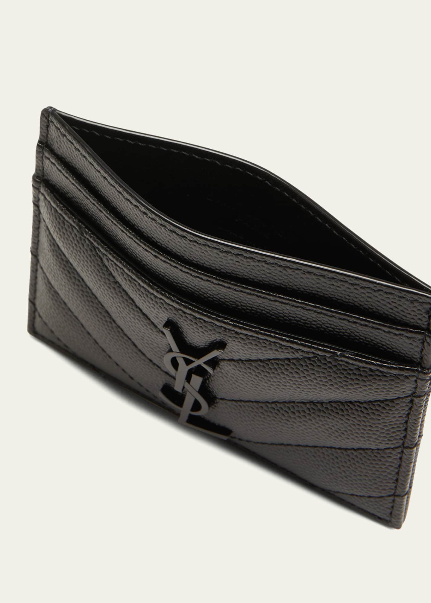 Saint Laurent YSL Monogram Card Case in Grained Leather Image 4 of 4