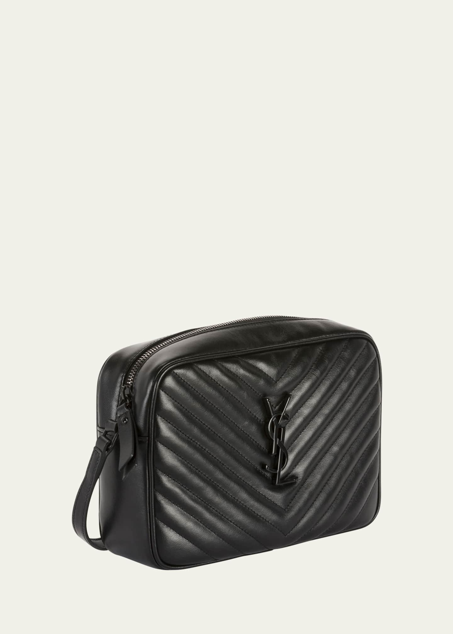 Saint Laurent Camera Crossbody Lou Medium Monogram Ysl Calf Black