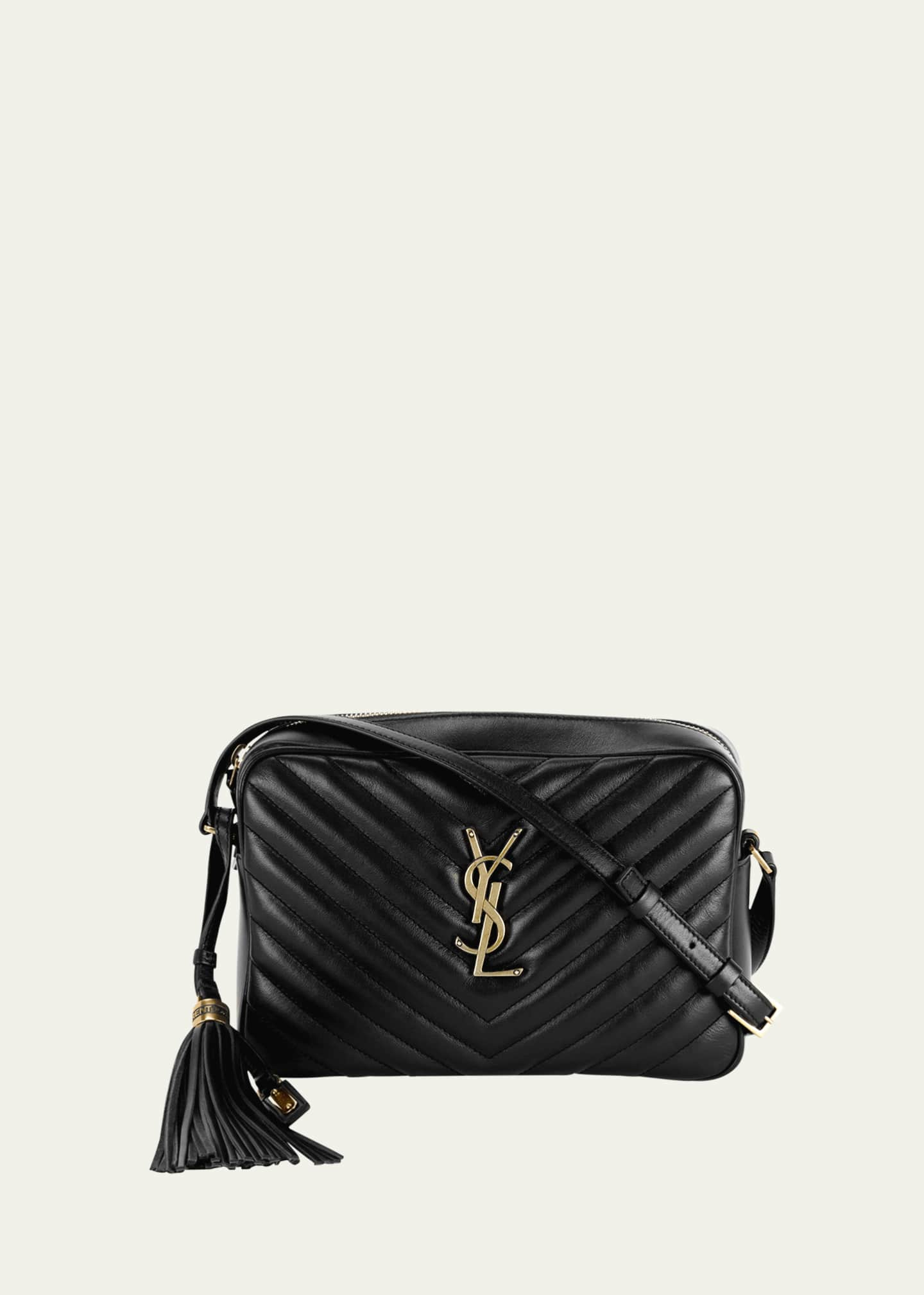 Camera lou leather crossbody bag Saint Laurent Black in Leather