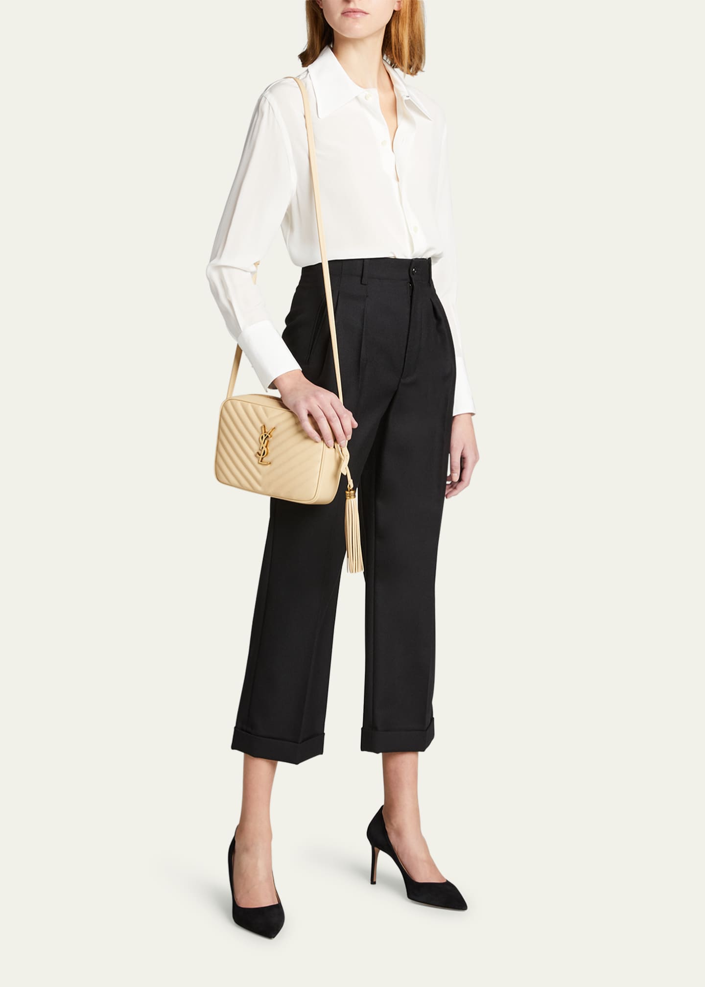 Saint Laurent Lou Medium Monogram YSL Calf Crossbody Bag Bergdorf Goodman