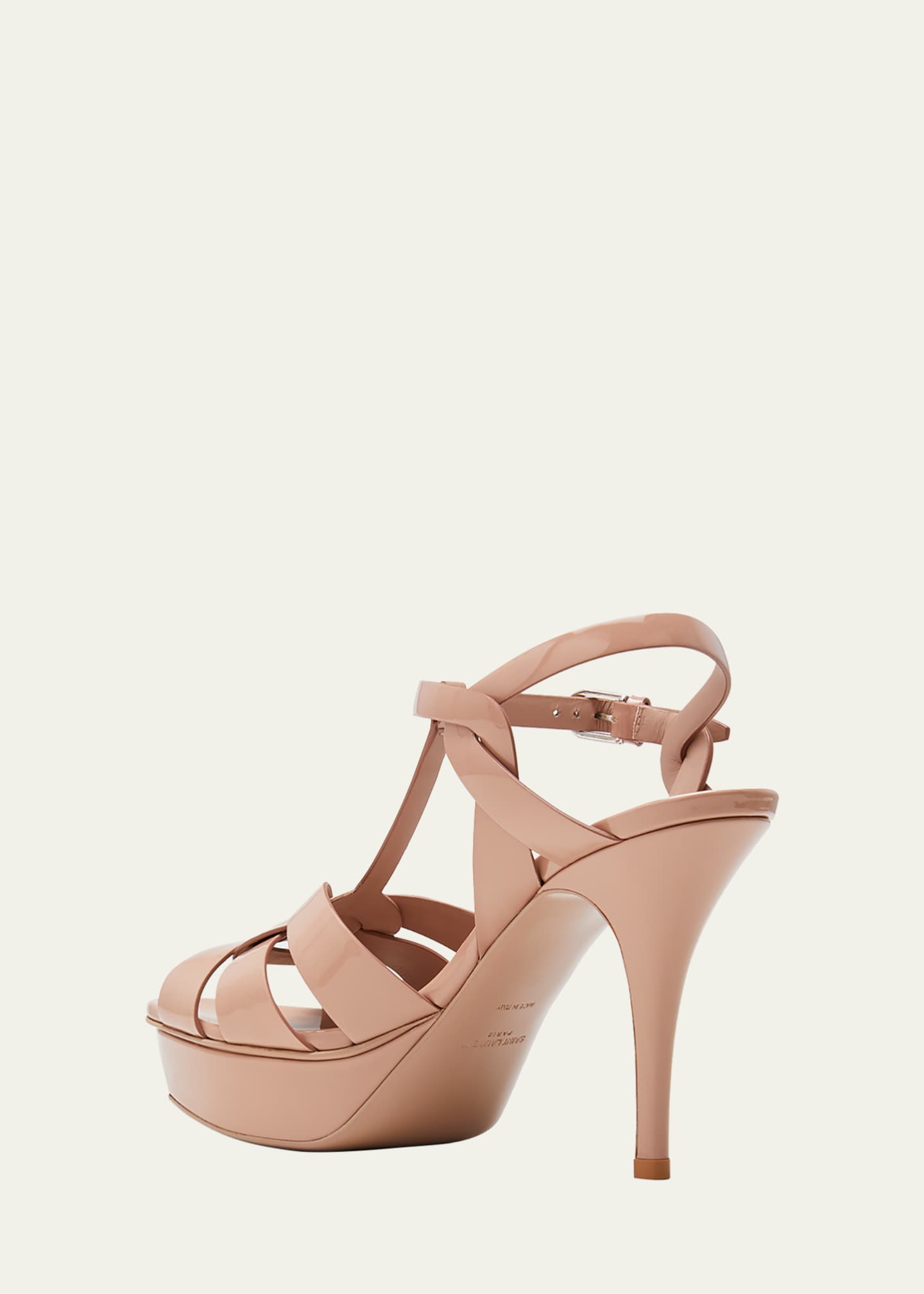 Saint Laurent Tribute Patent Leather 105mm Sandals Image 4 of 5