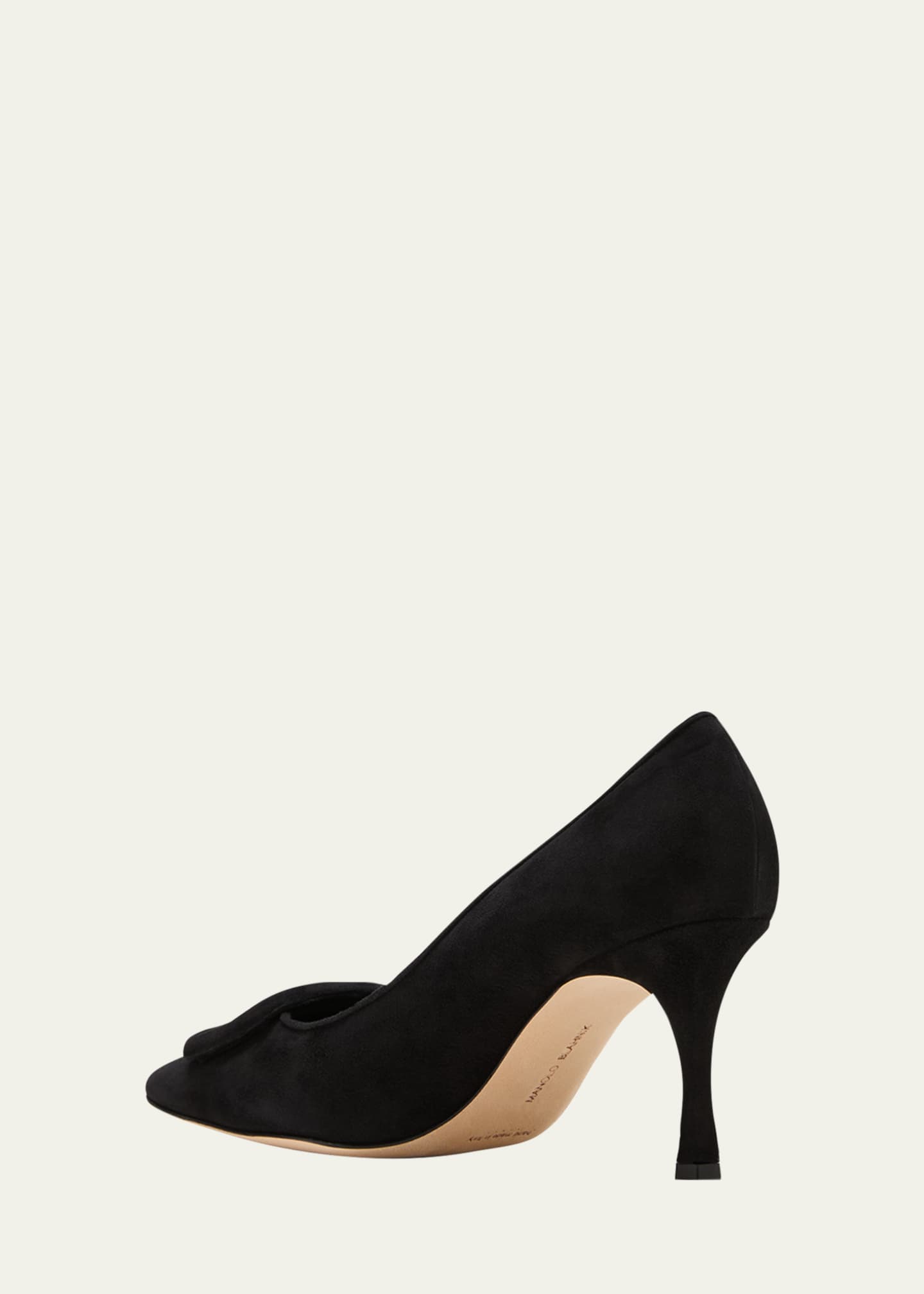 Manolo Blahnik Maysale Suede Pointed-Toe Buckle Pumps - Bergdorf Goodman