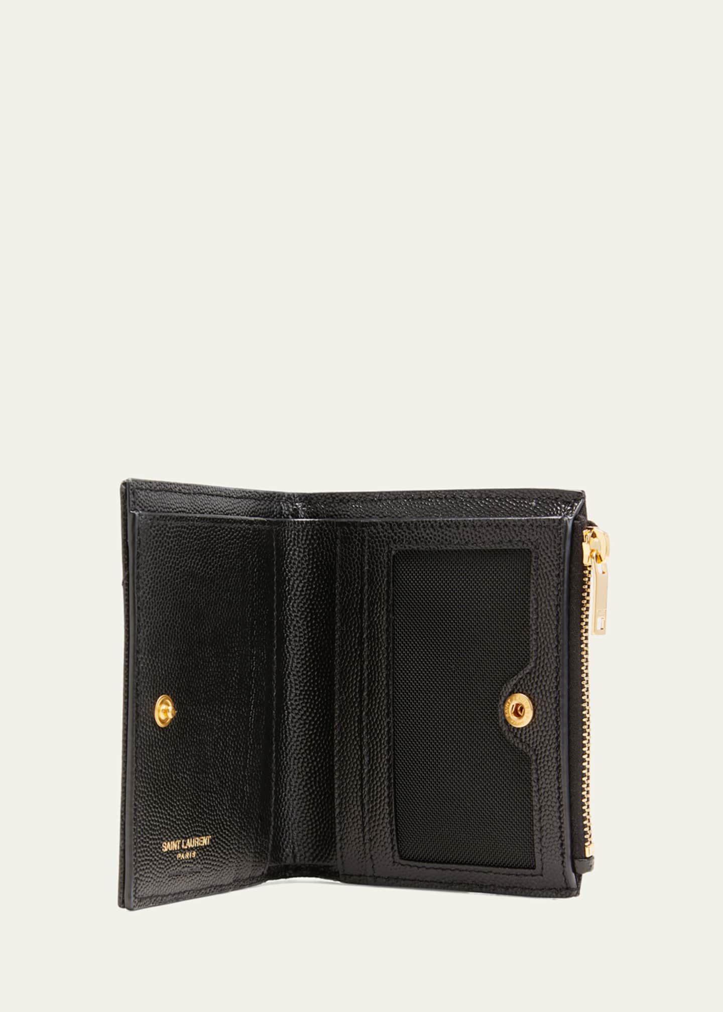 Saint Laurent YSL Monogram Small Ziptop Wallet in Grained
