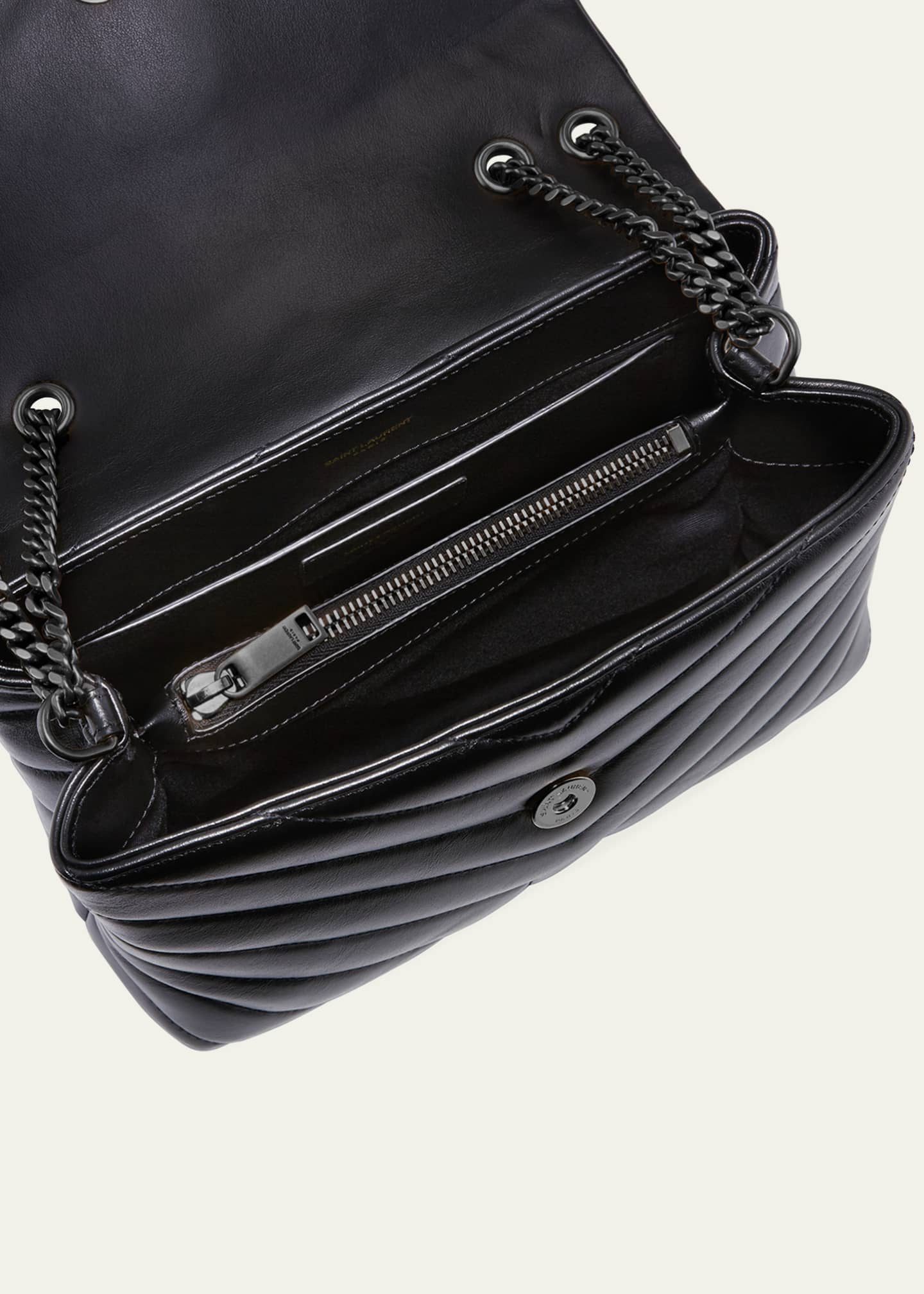 Saint Laurent Loulou Small Leather Shoulder Bag - Black