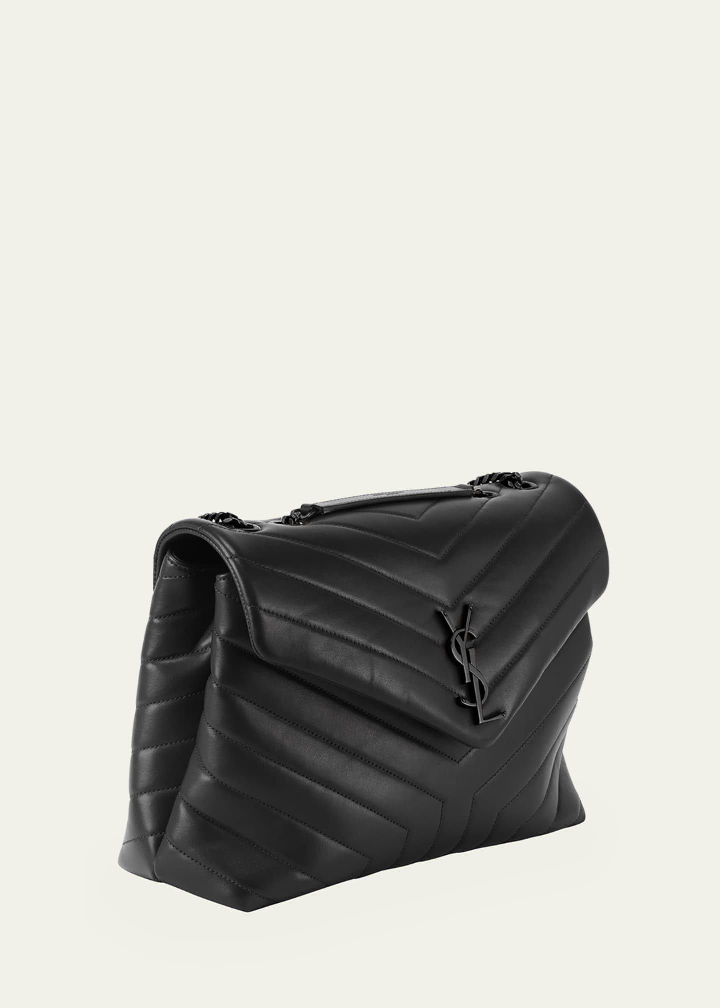 Black loulou medium leather new arrivals bag