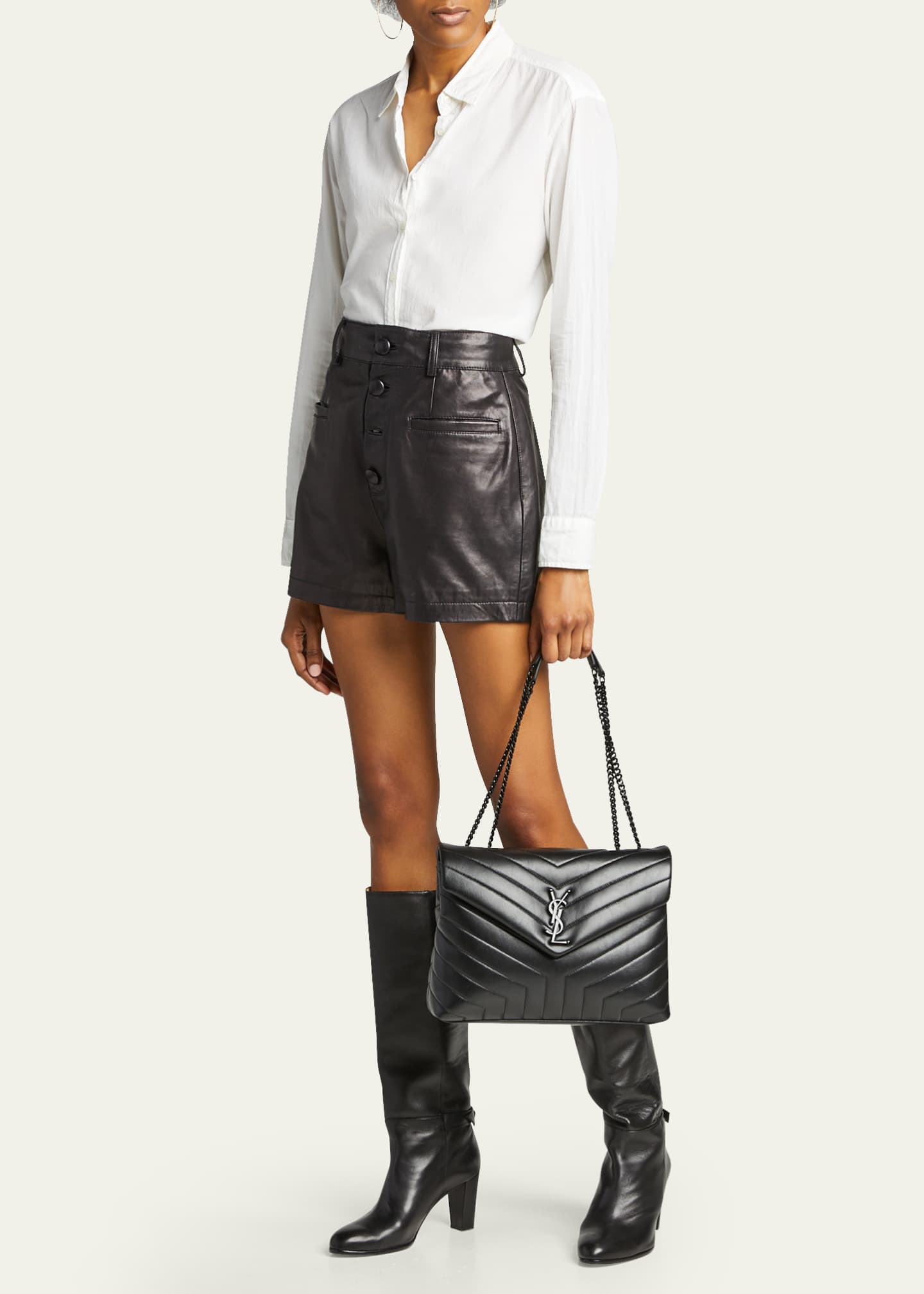 Saint Laurent Loulou Medium YSL Shoulder Bag in Quilted Leather Image 5 of 5