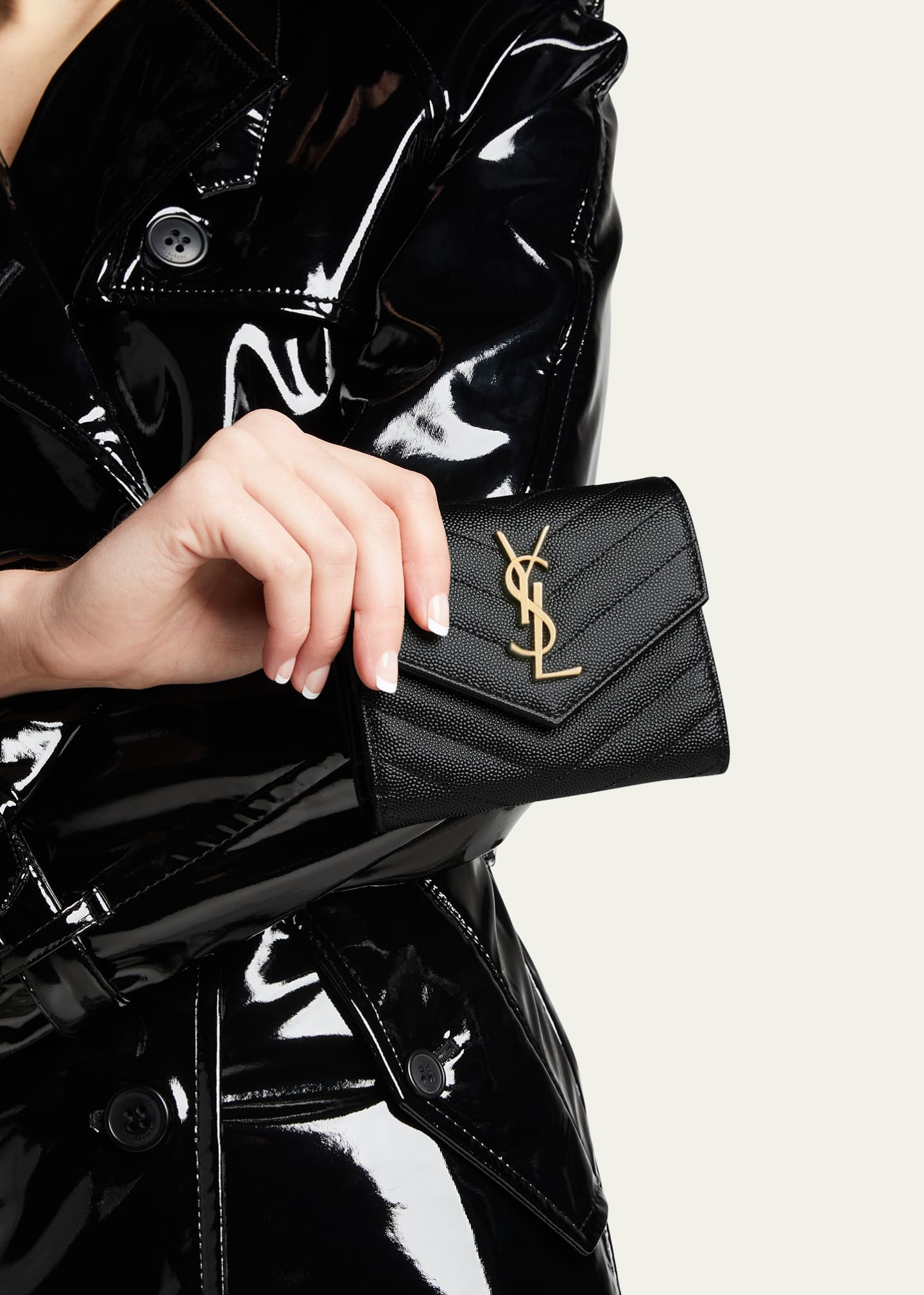 Ysl monogram trifold wallet 2025