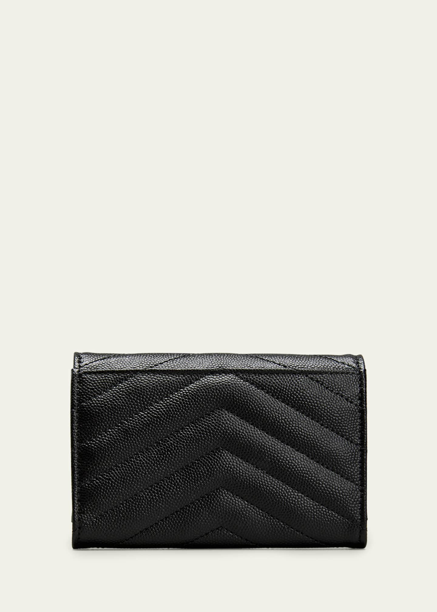 Monogram Small Leather Wallet in Black - Saint Laurent