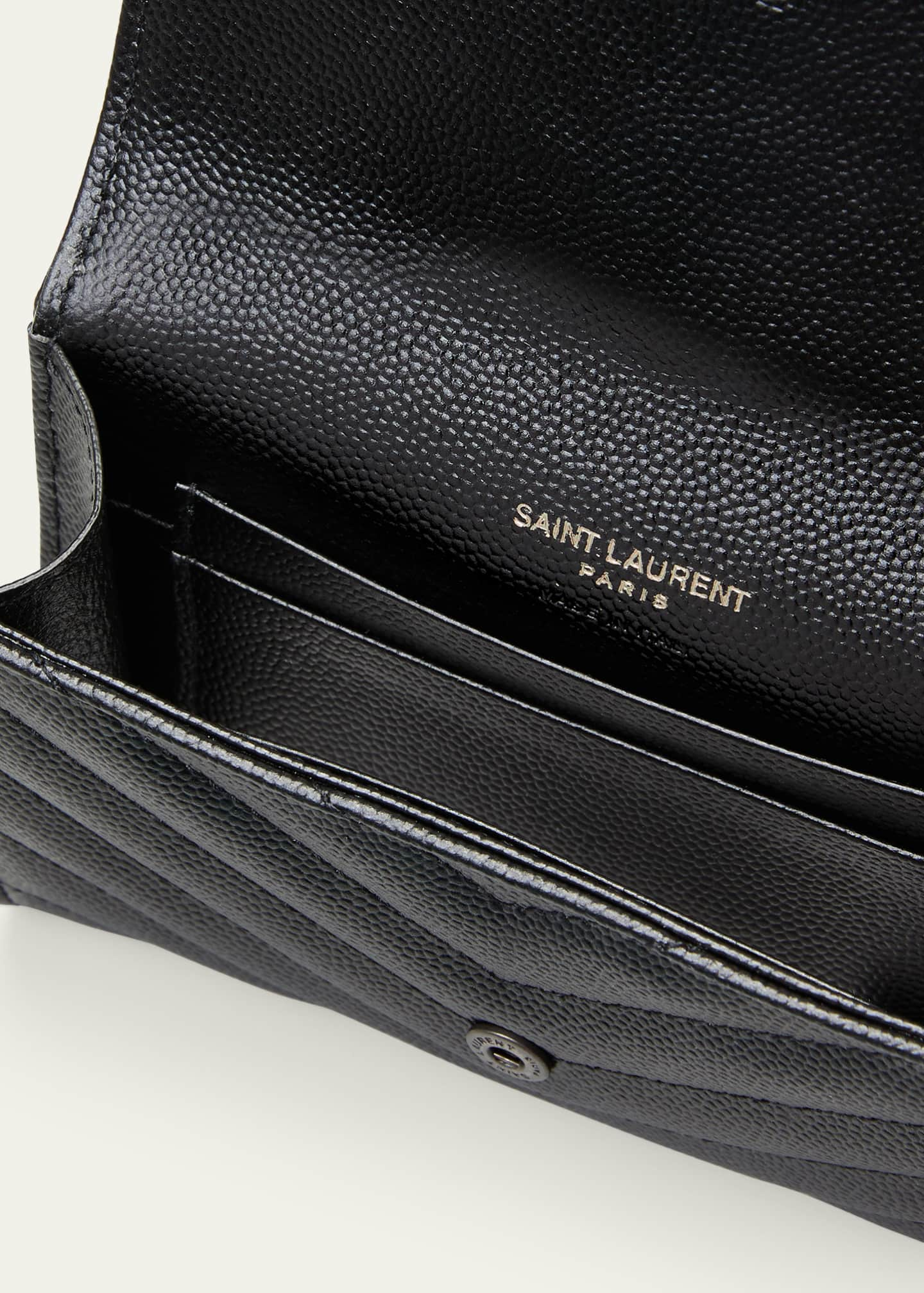 Monogram Small Leather Wallet in Black - Saint Laurent