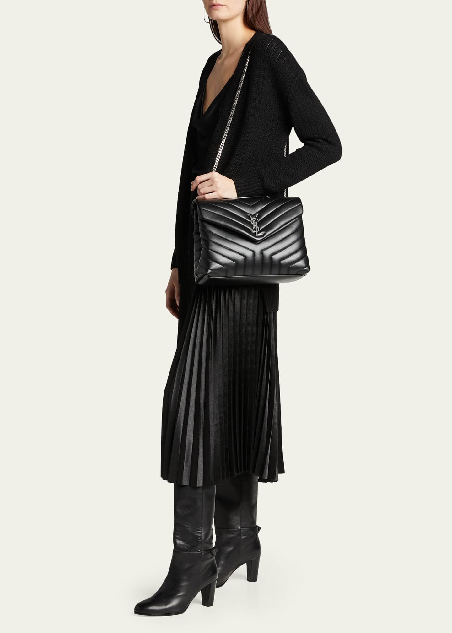 Saint Laurent Loulou Calfskin Medium Flap-Top Shoulder Bag
