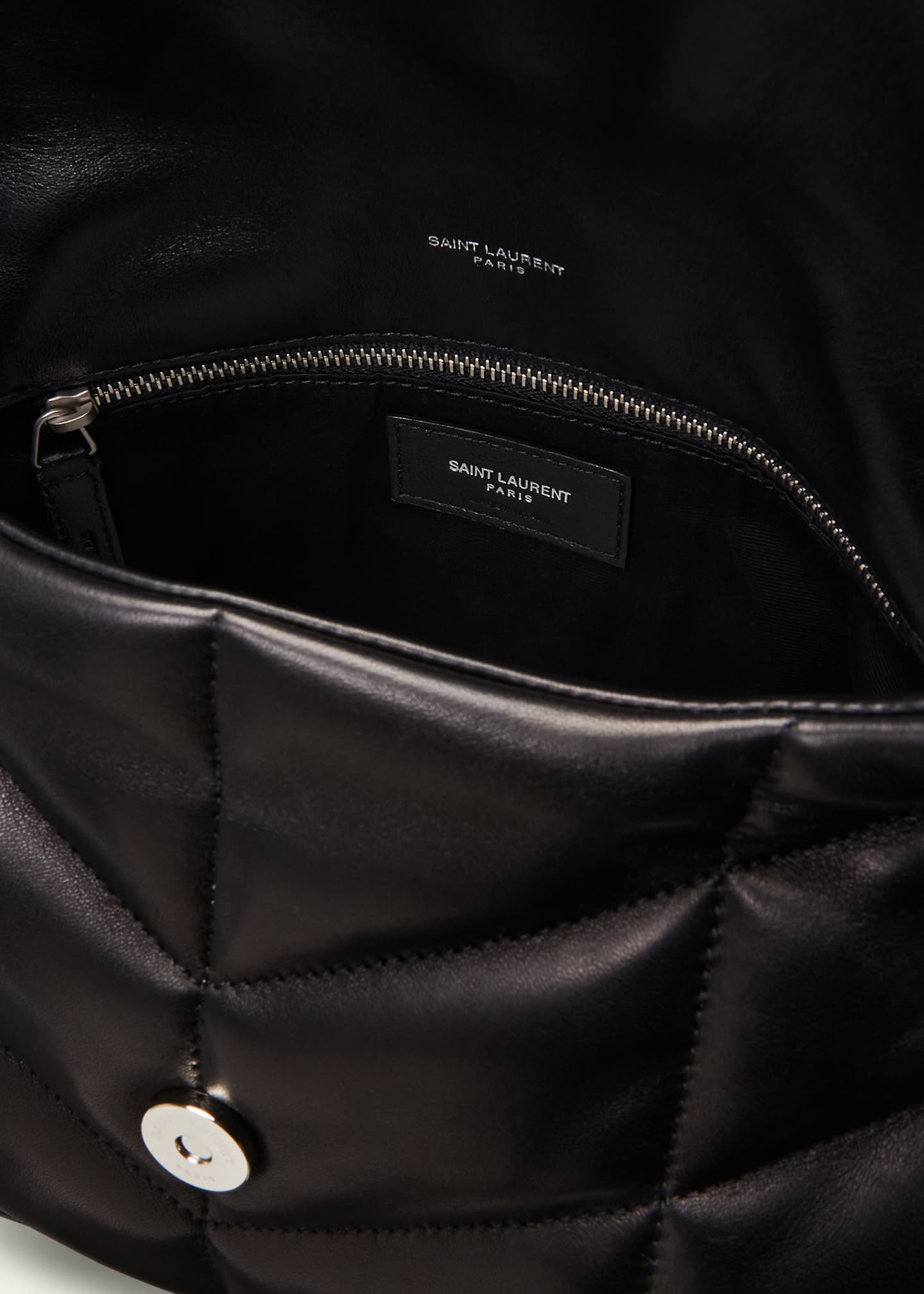 Saint Laurent Small Loulou Leather Puffer Bag - Black