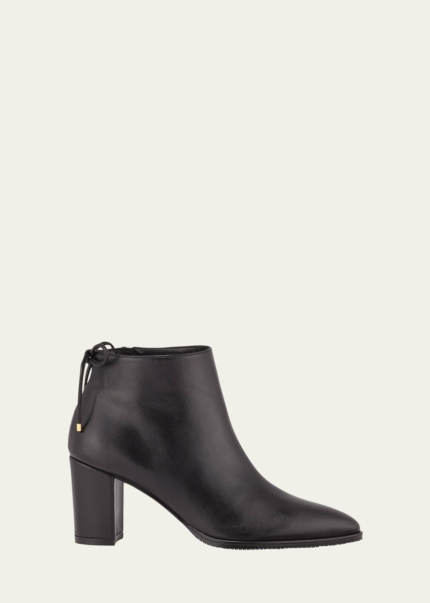 Stuart Weitzman Gardiner Leather Block-Heel Ankle Booties Image 1 of 3