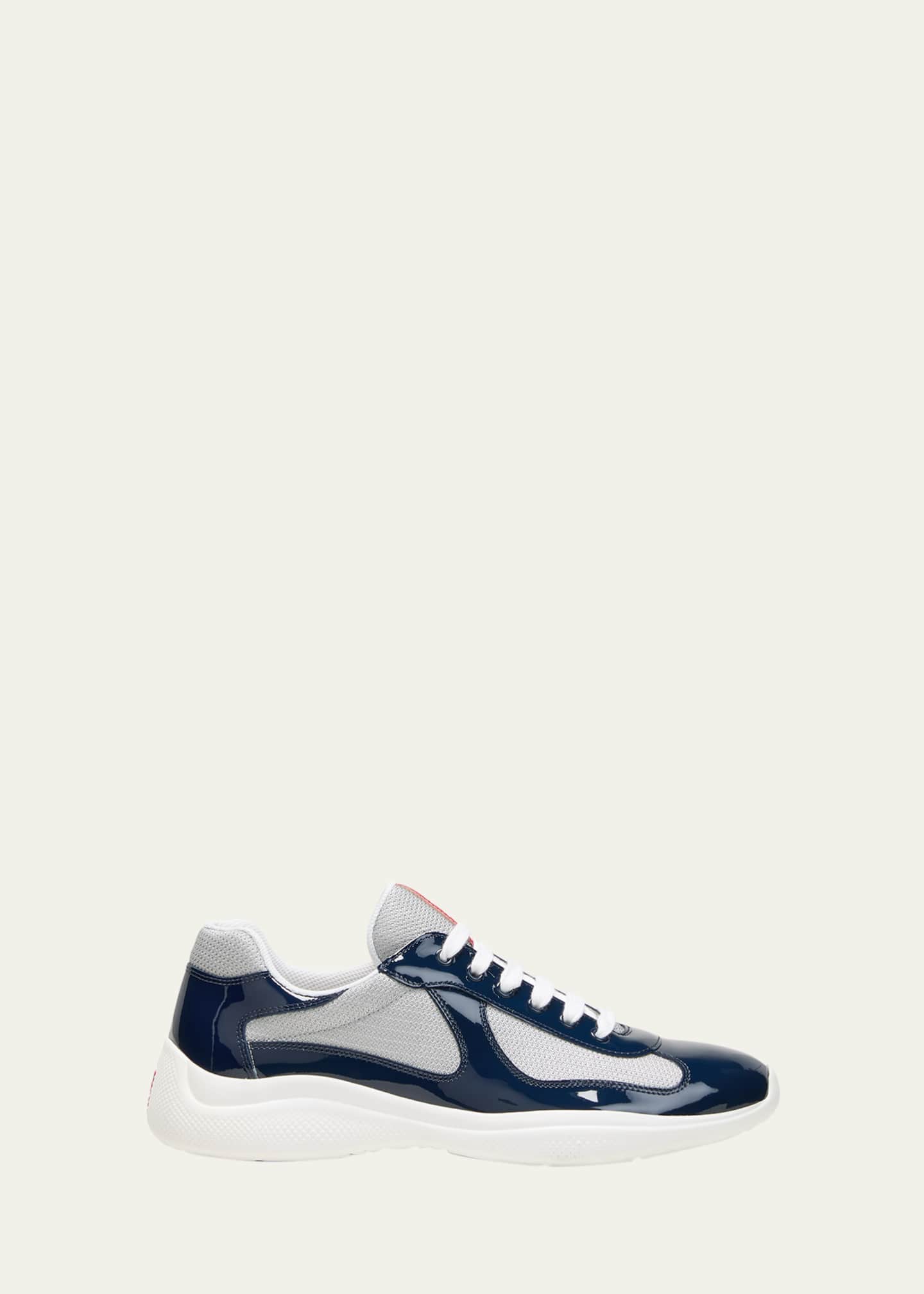 Prada Men's America's Cup Patent Leather Sneakers - Bergdorf Goodman