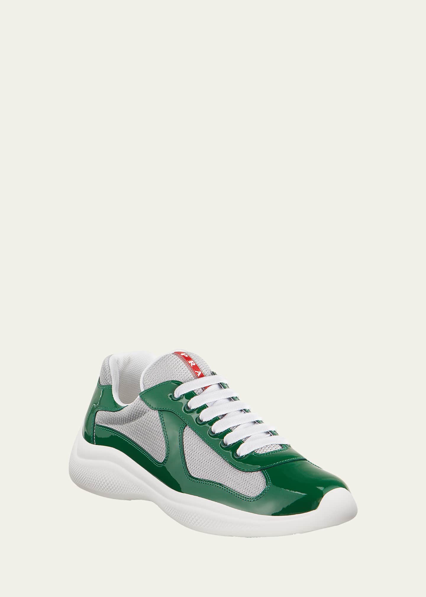 Prada Men s America s Cup Patent Leather Patchwork Sneakers
