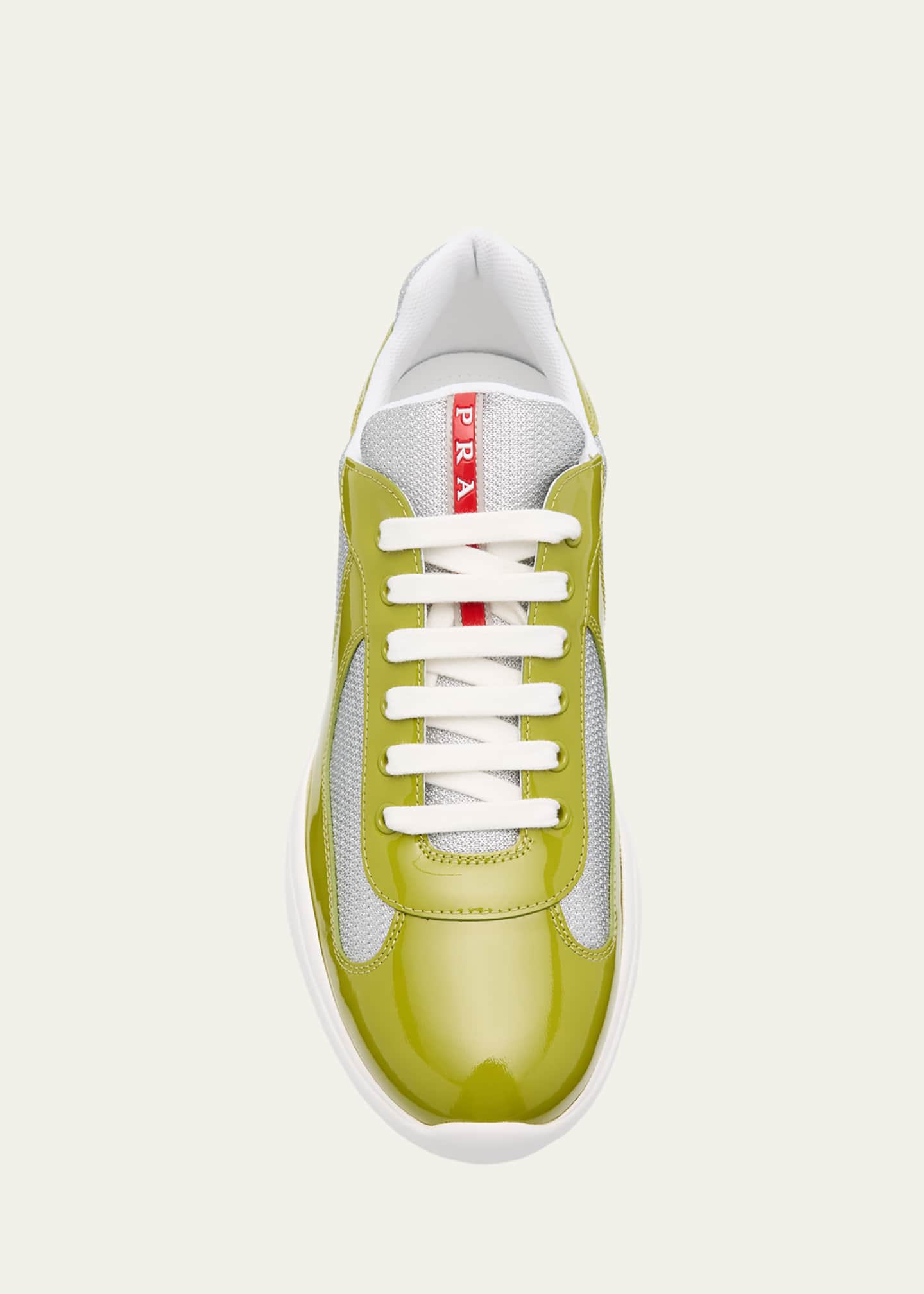 Prada Men's America's Cup Patent Leather Patchwork Sneakers Image 6 of 6