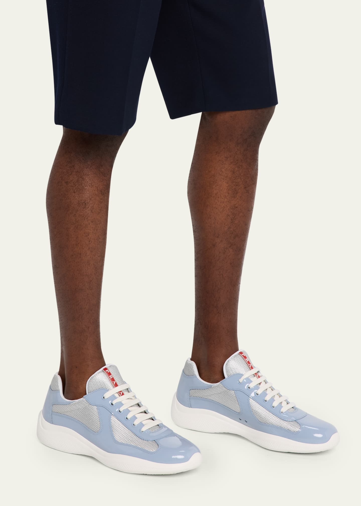 Men's America's Cup Patent Leather Patchwork Sneakers