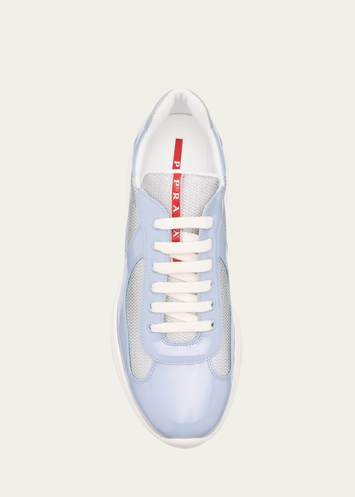 Prada Men's America's Cup Patent Leather Patchwork Sneakers Image 6 of 6