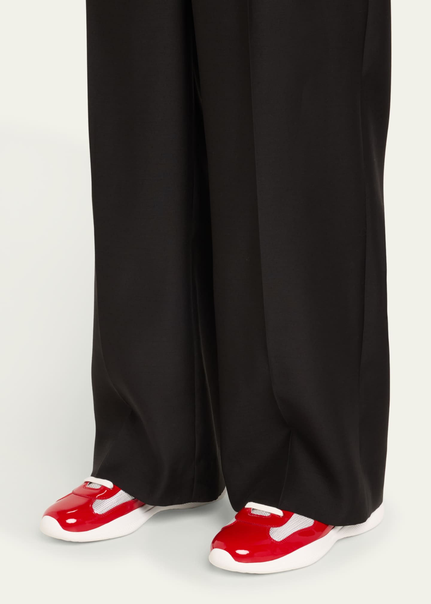 Prada Men's America's Cup Patent Leather Patchwork Sneakers Image 2 of 6