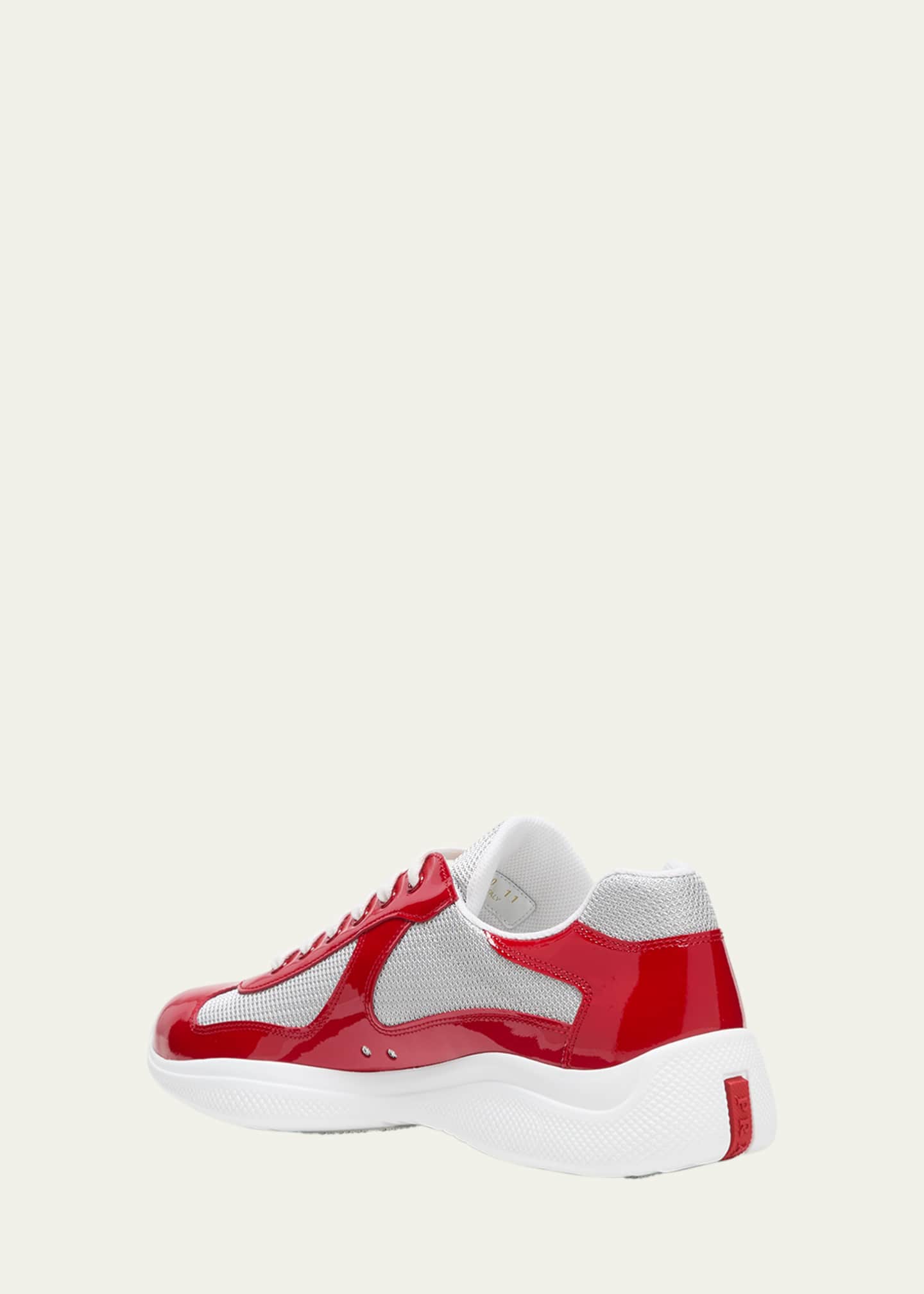 Prada Men's America's Cup Patent Leather Patchwork Sneakers Image 4 of 6
