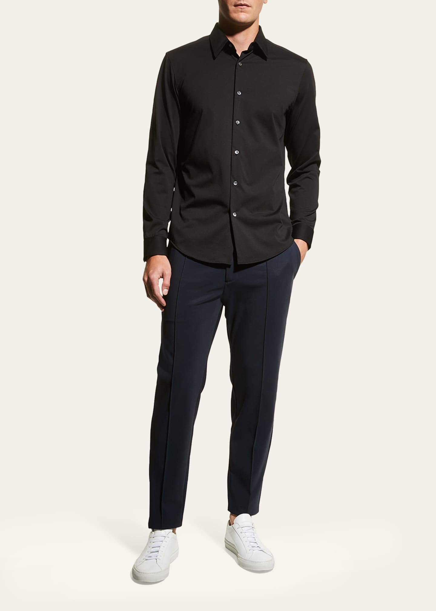 Sylvain Structure Knit Tailored Shirt Gravity - Theory Men